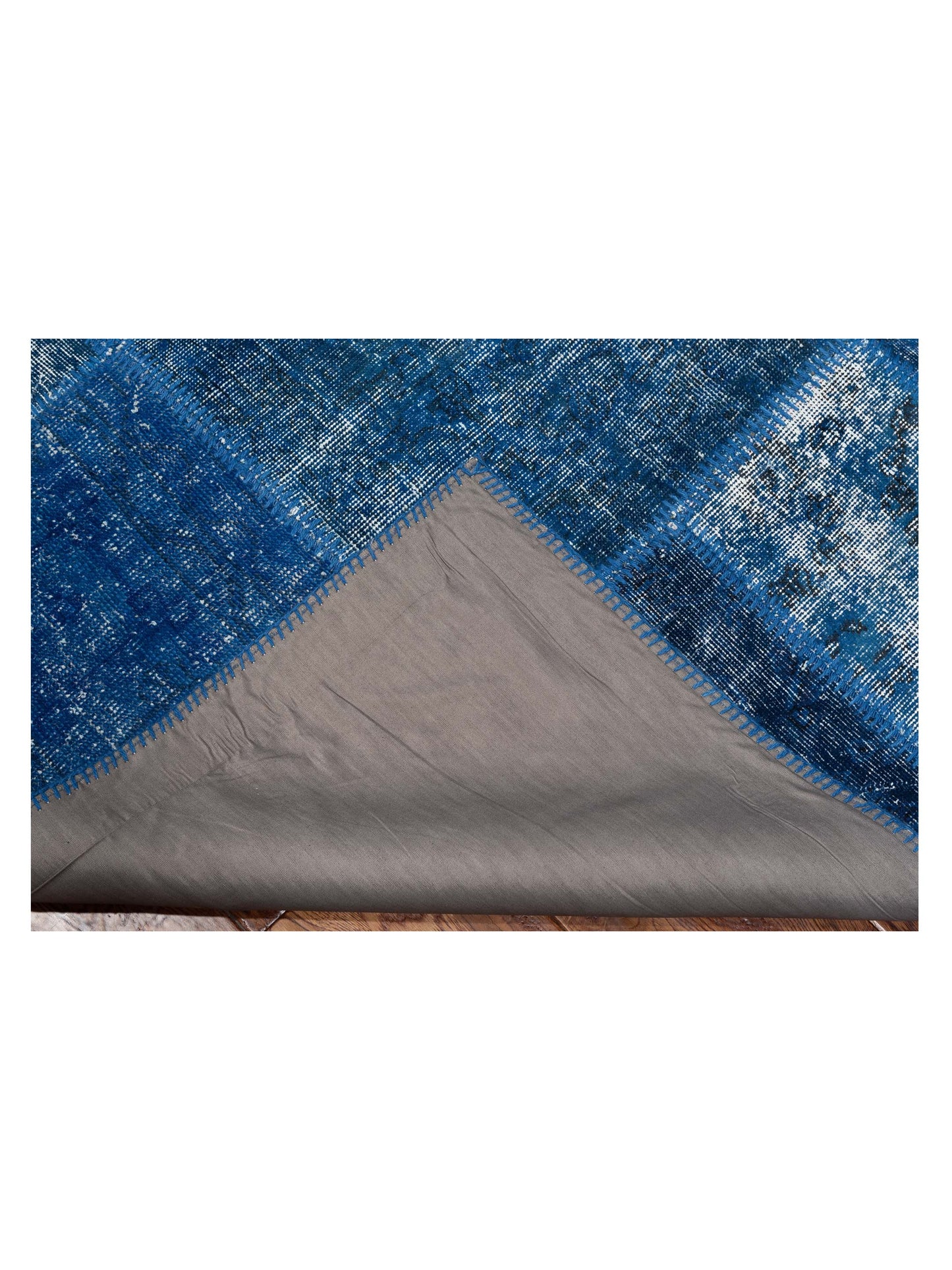 Turkish Vestige Patchwork 142757 Dark Blue 8.3x9.10 Hand Knotted Rug