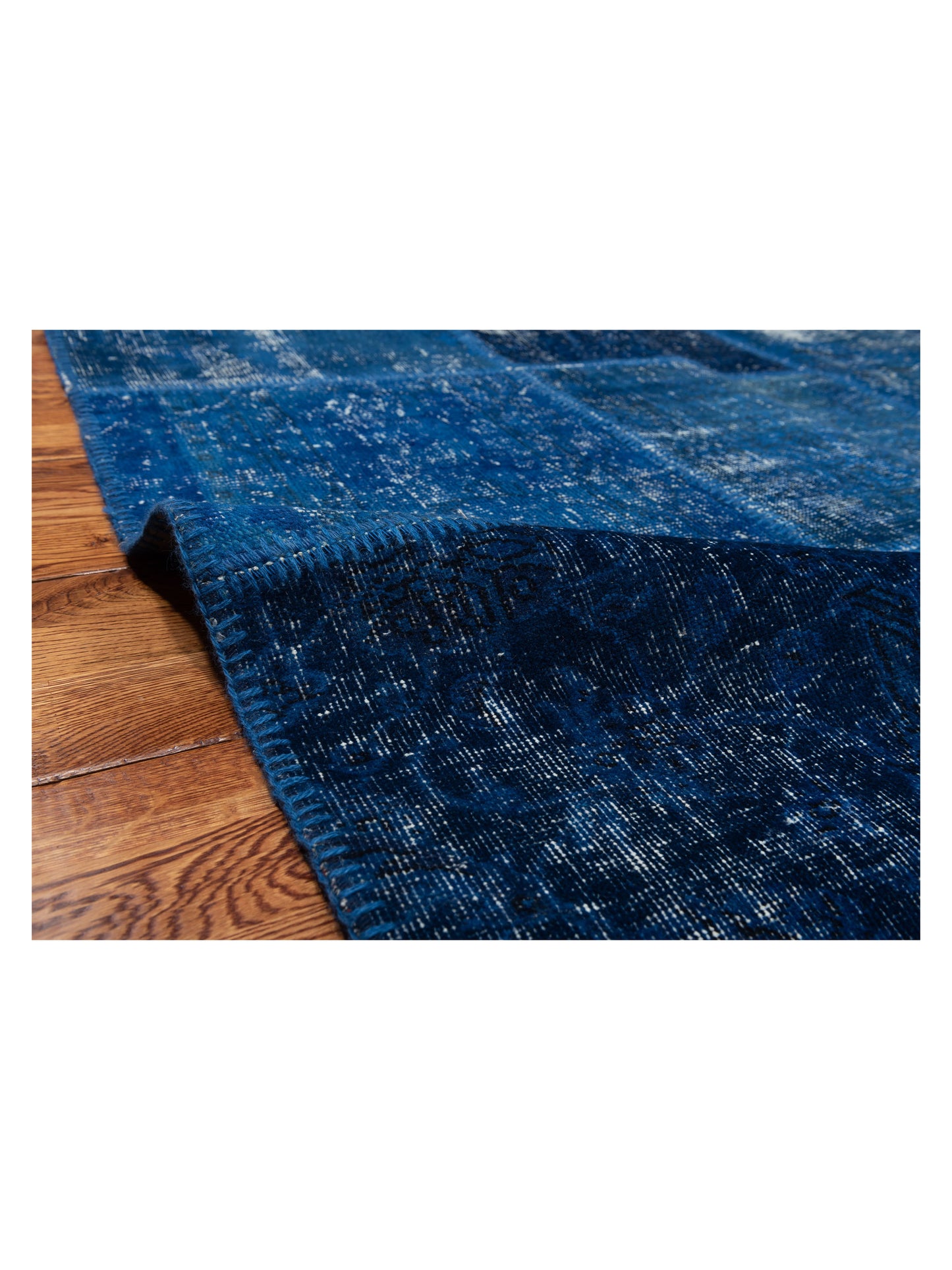 Turkish Vestige Patchwork 142757 Dark Blue 8.3x9.10 Hand Knotted Rug