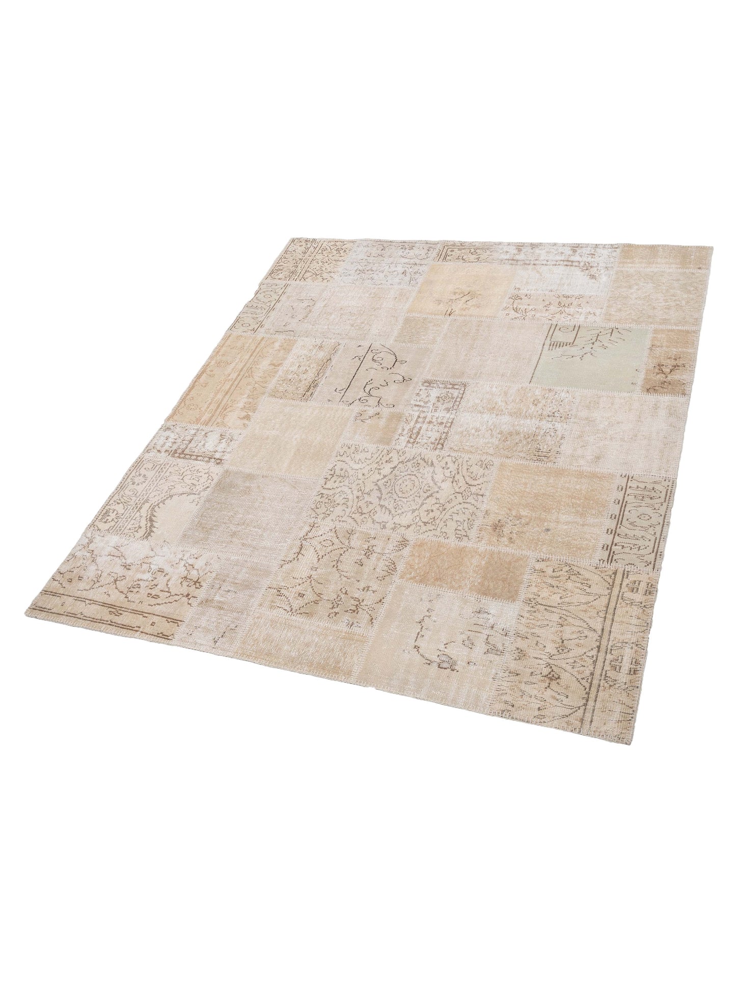 Turkish Vestige Patchwork 142758 Natural 8.1x9.10 Hand Knotted Rug