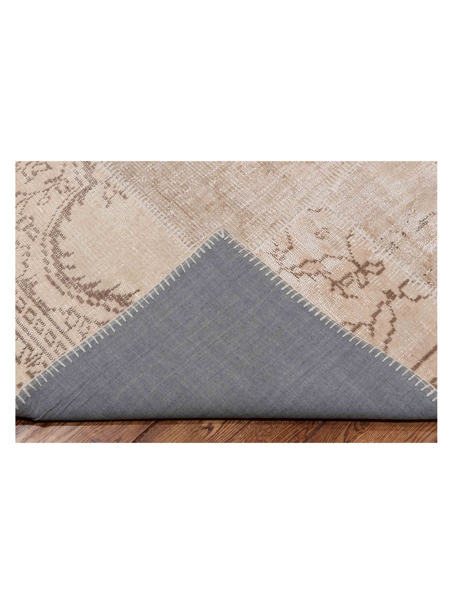 Turkish Vestige Patchwork 142758 Natural 8.1x9.10 Hand Knotted Rug