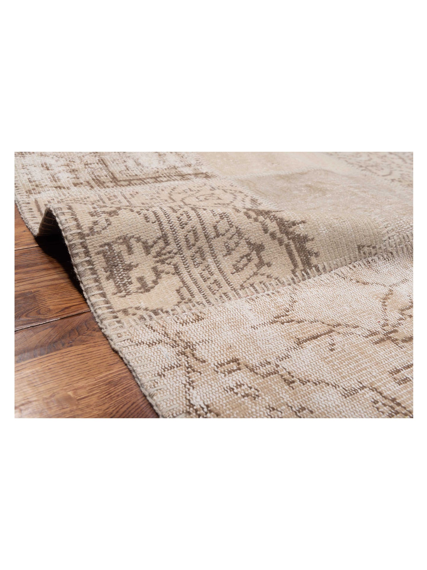 Turkish Vestige Patchwork 142758 Natural 8.1x9.10 Hand Knotted Rug