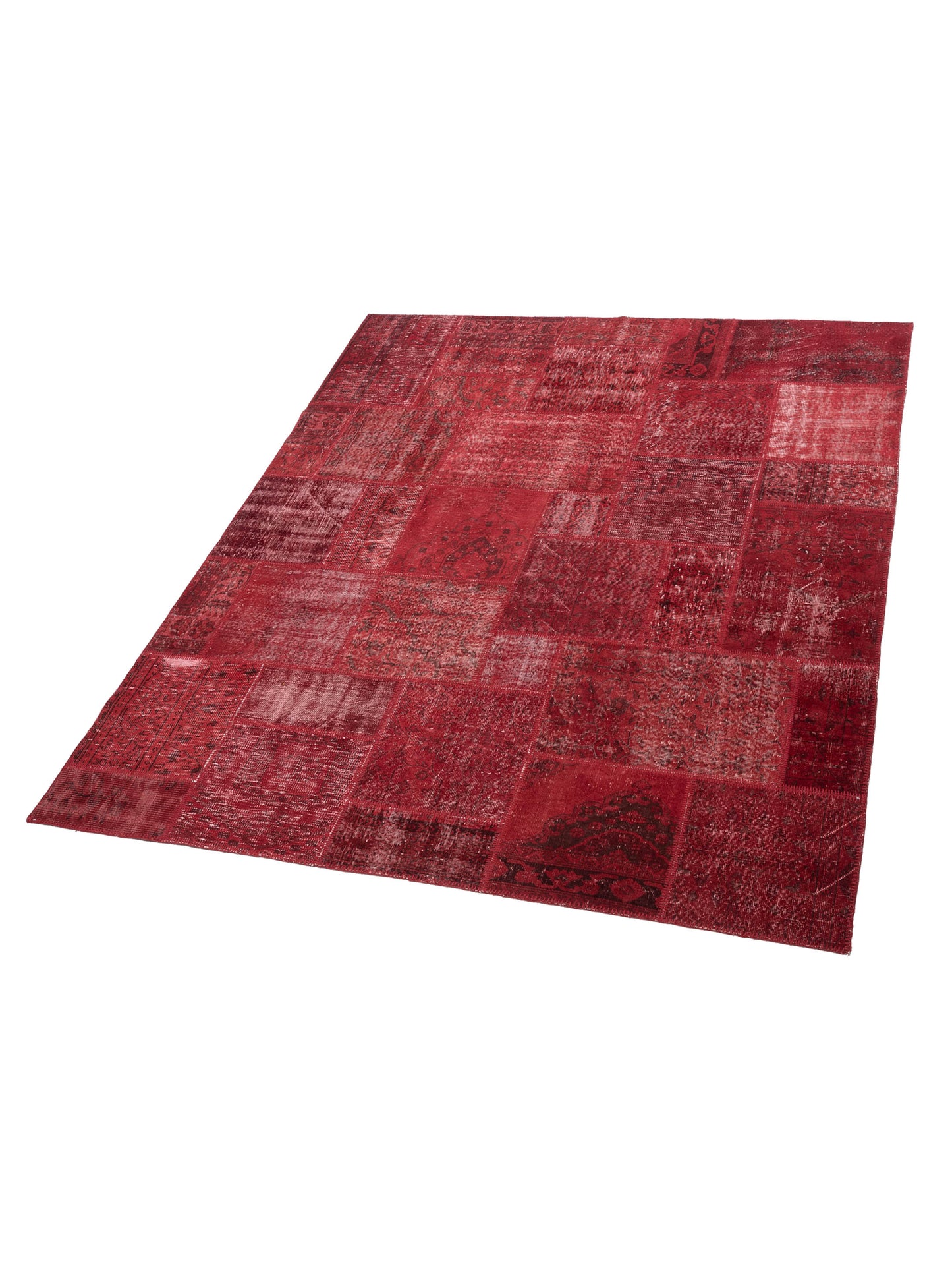 Turkish Vestige Patchwork 142760 Red 8.3x9.10 Hand Knotted Rug