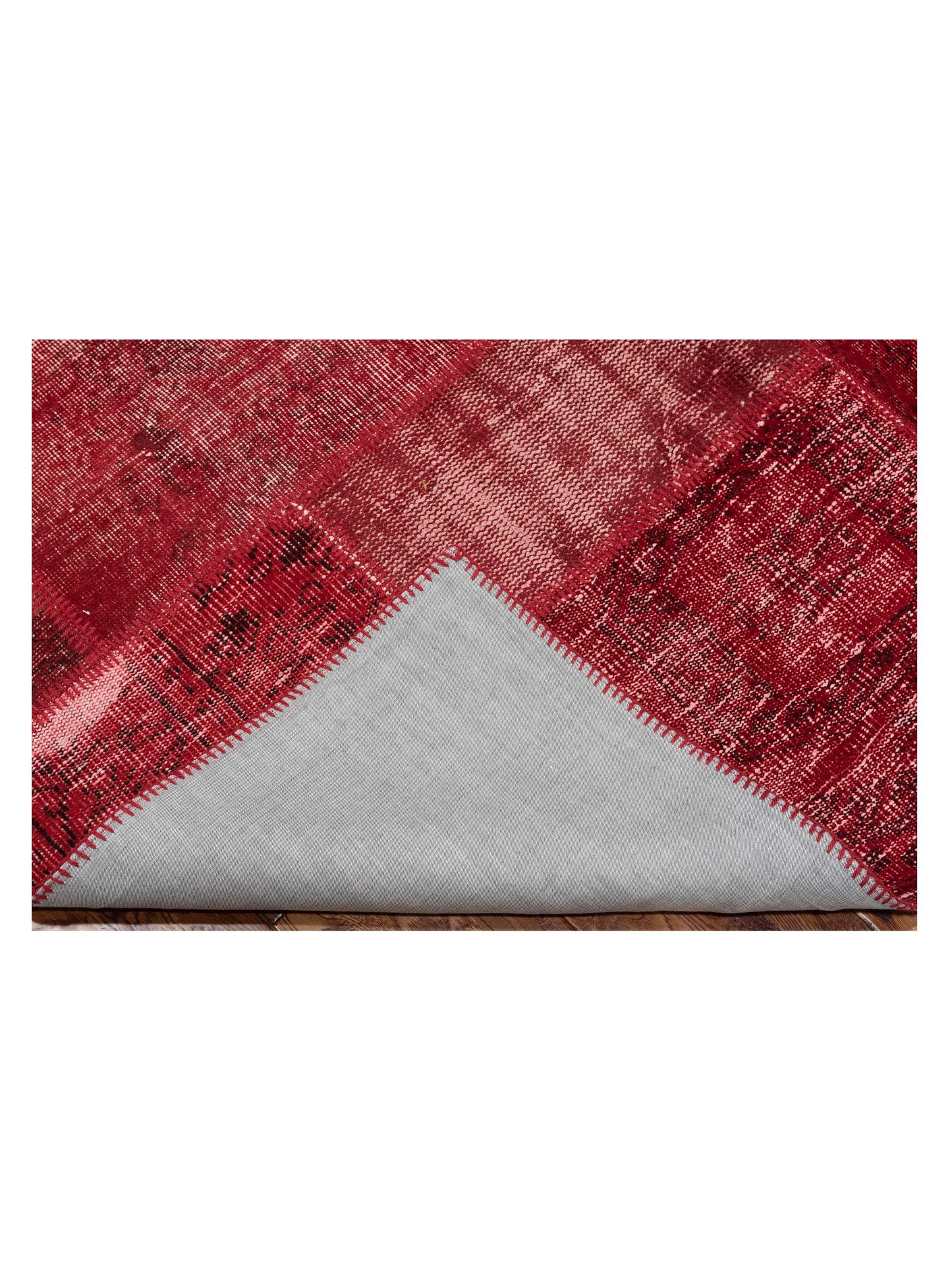 Turkish Vestige Patchwork 142760 Red 8.3x9.10 Hand Knotted Rug