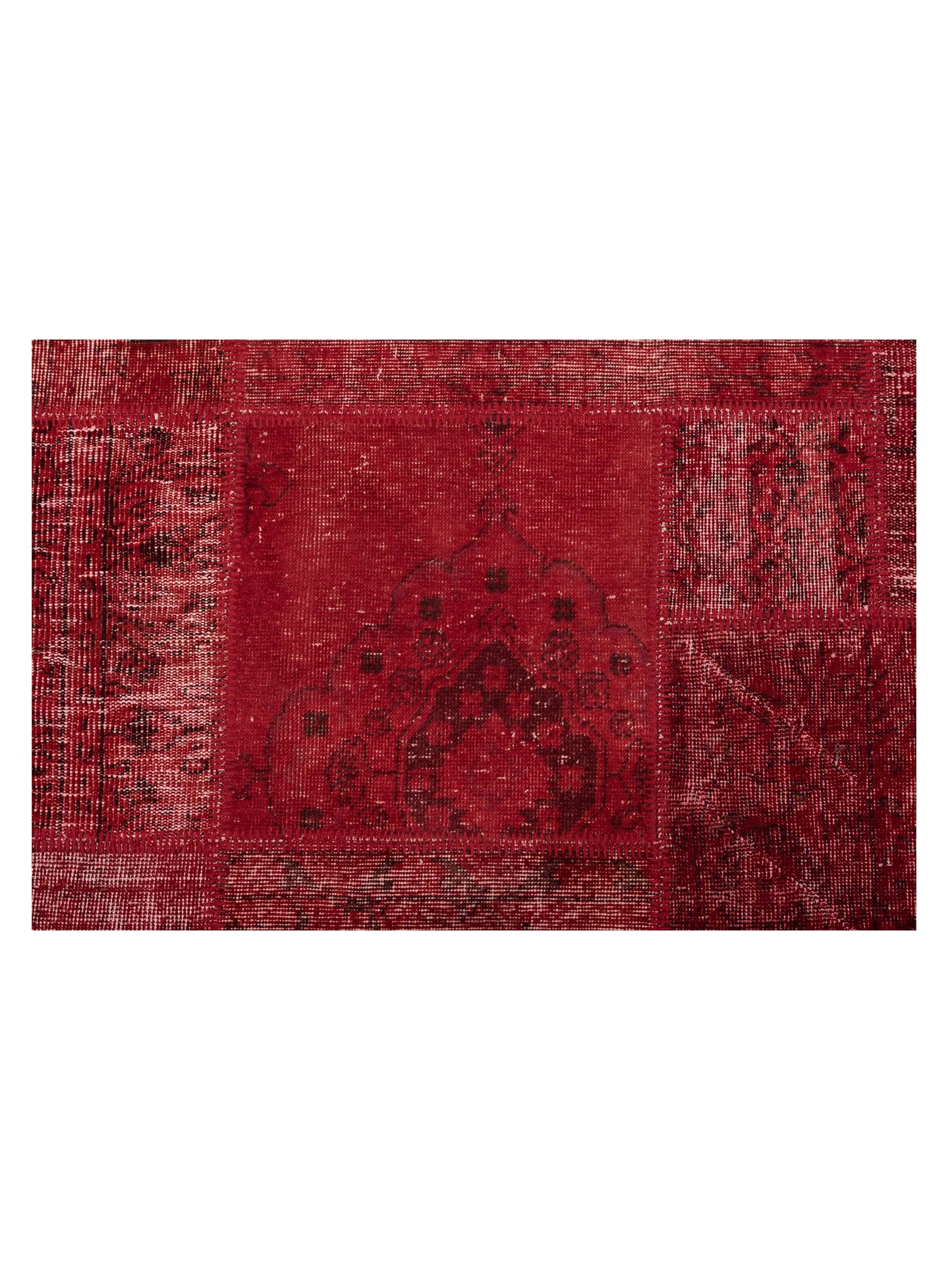 Turkish Vestige Patchwork 142760 Red 8.3x9.10 Hand Knotted Rug