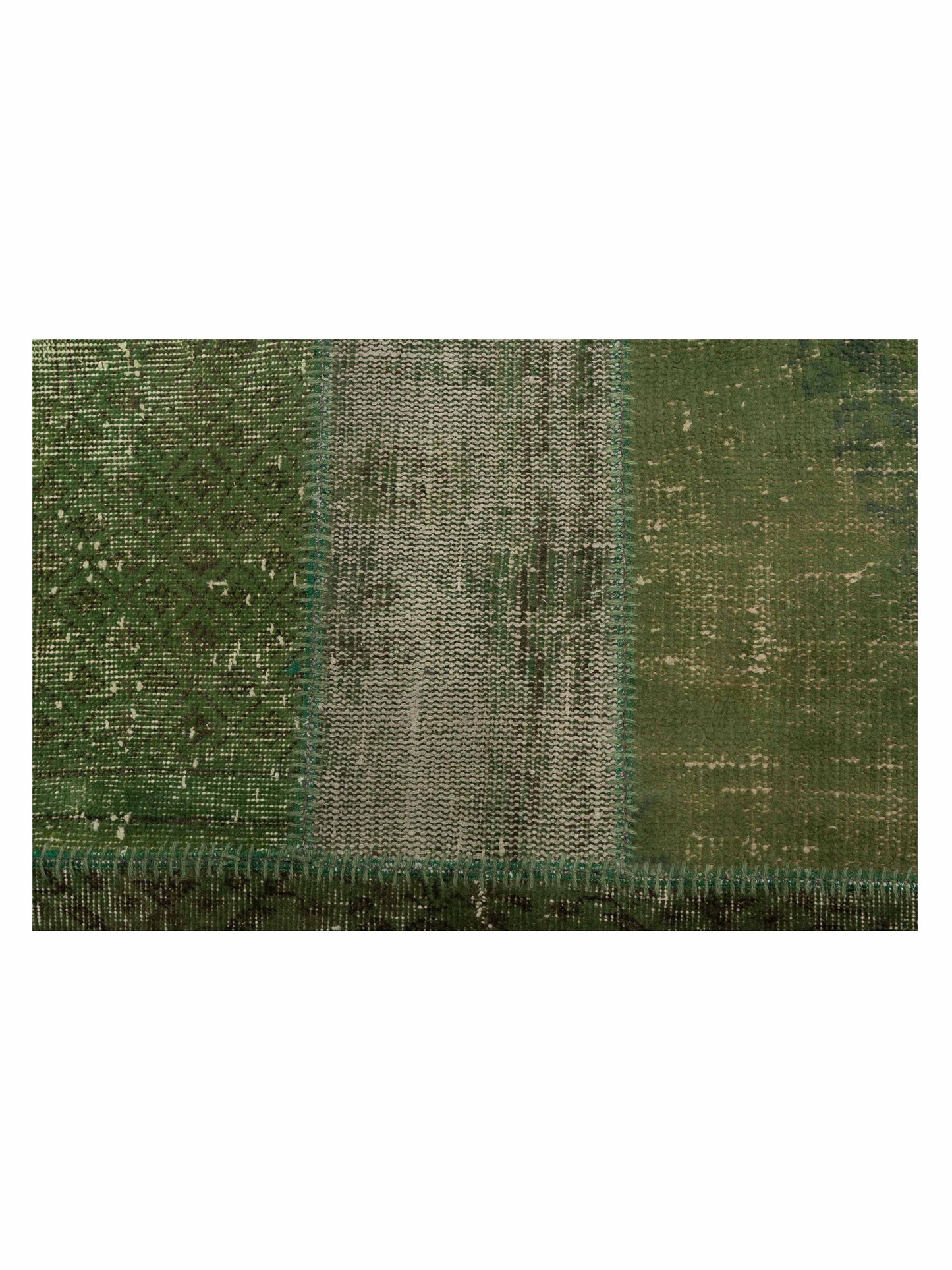 Turkish Vestige Patchwork 142761 Green 8.3x9.10 Hand Knotted Rug