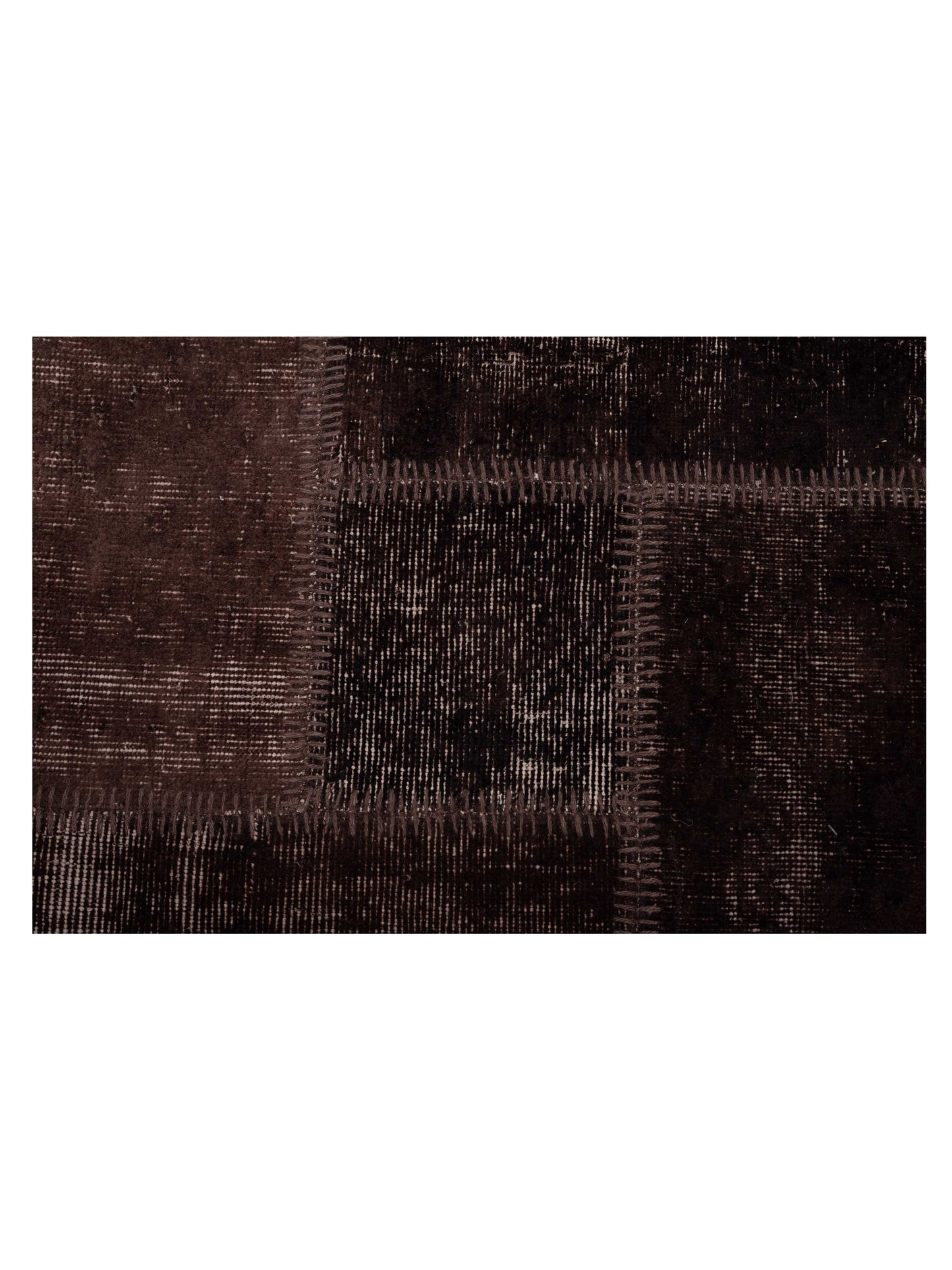 Turkish Vestige Patchwork 142762 Dark Brown 8.2x9.10 Hand Knotted Rug