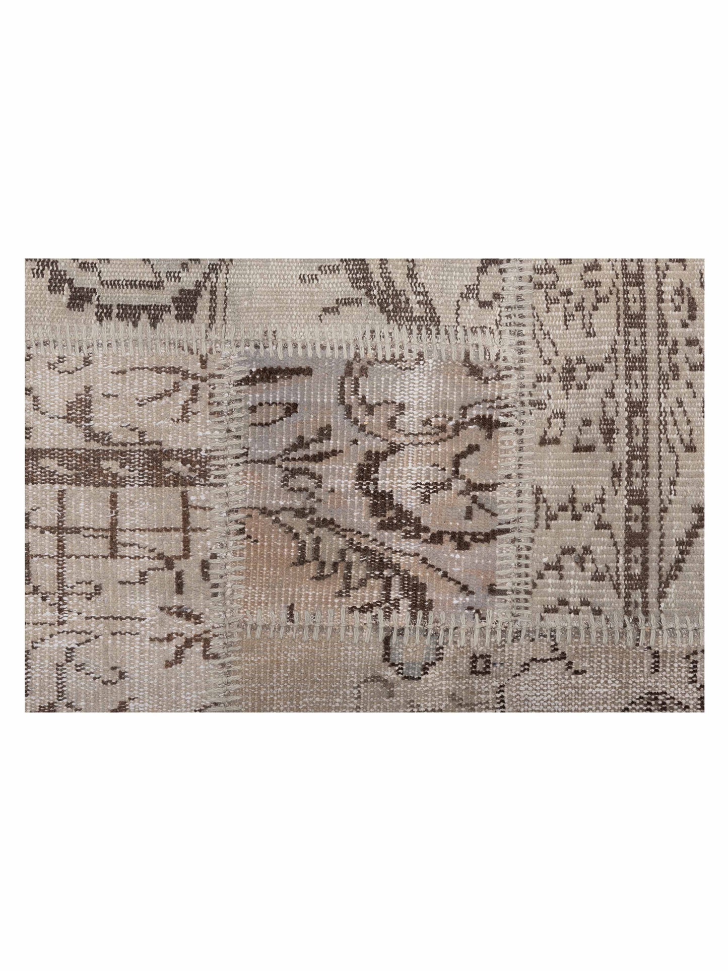 Turkish Vestige Patchwork 142765 Silver 8.1x10 Hand Knotted Rug