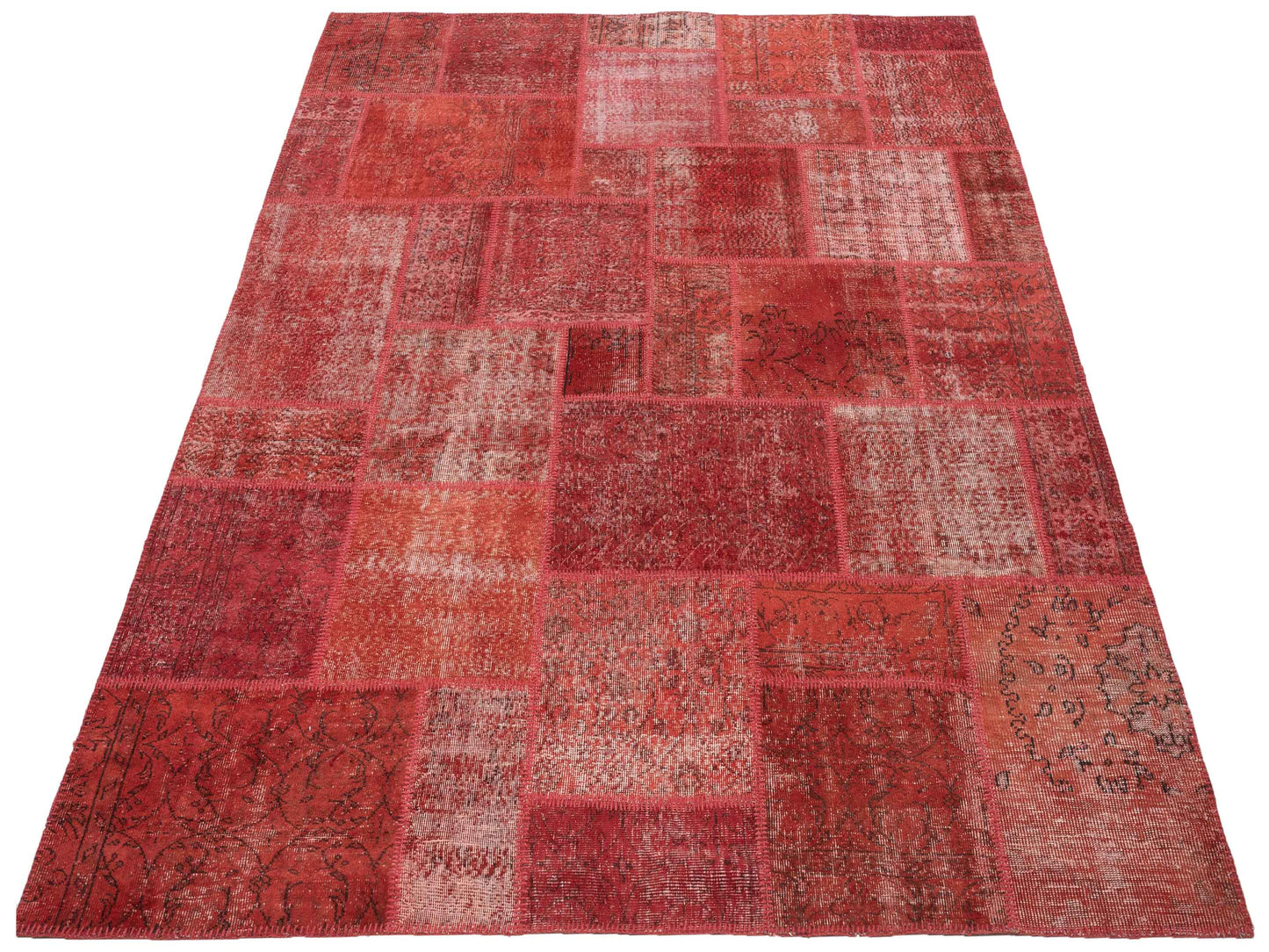 Turkish Vestige Patchwork 142768 Orange 8.3x9.10 Hand Knotted Rug