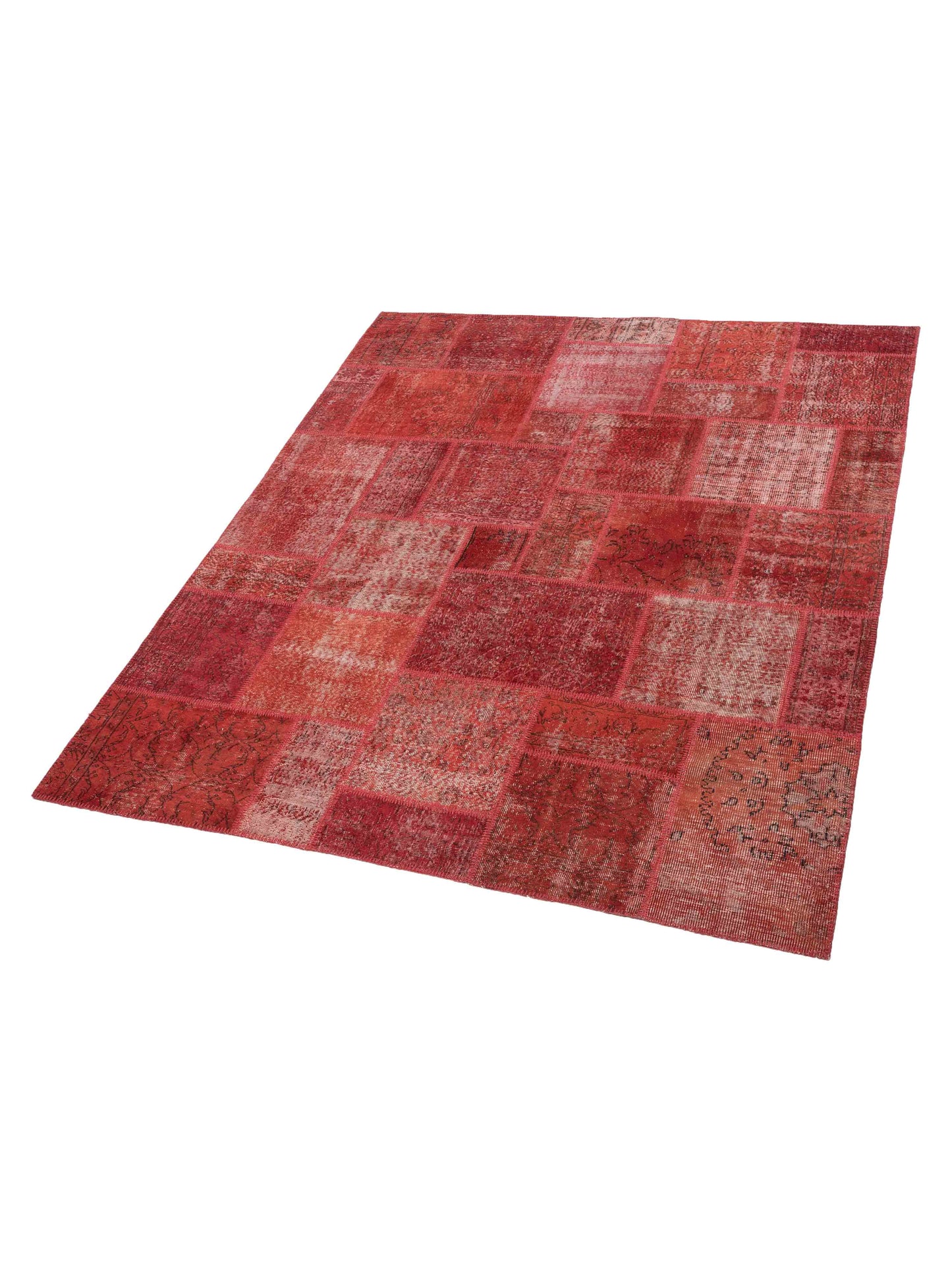 Turkish Vestige Patchwork 142768 Orange 8.3x9.10 Hand Knotted Rug