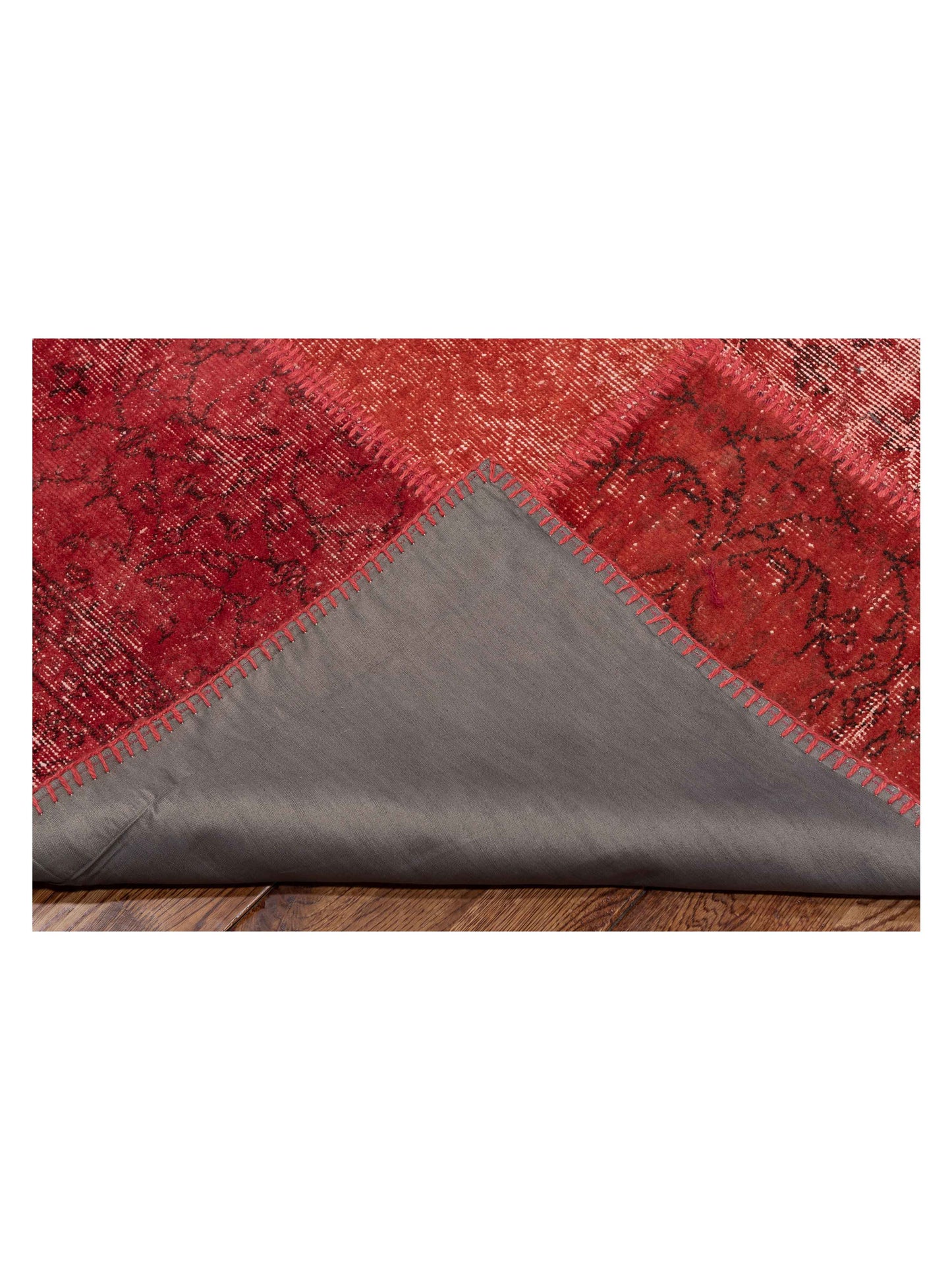 Turkish Vestige Patchwork 142768 Orange 8.3x9.10 Hand Knotted Rug