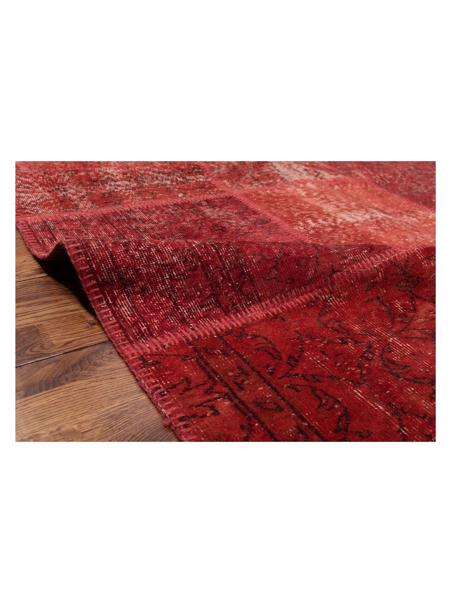 Turkish Vestige Patchwork 142768 Orange 8.3x9.10 Hand Knotted Rug