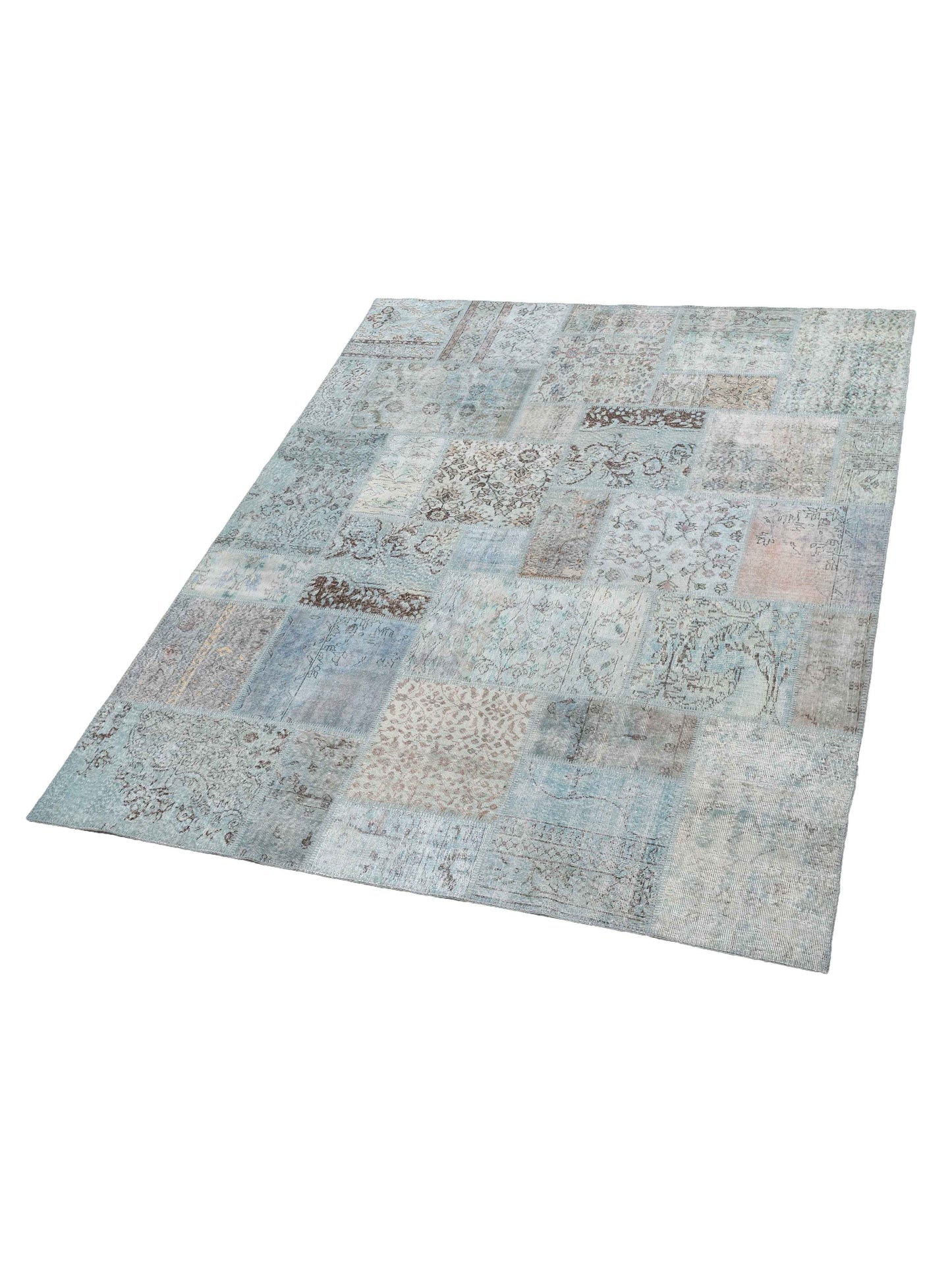 Turkish Vestige Patchwork 142771 Blue 8.2x9.11 Hand Knotted Rug