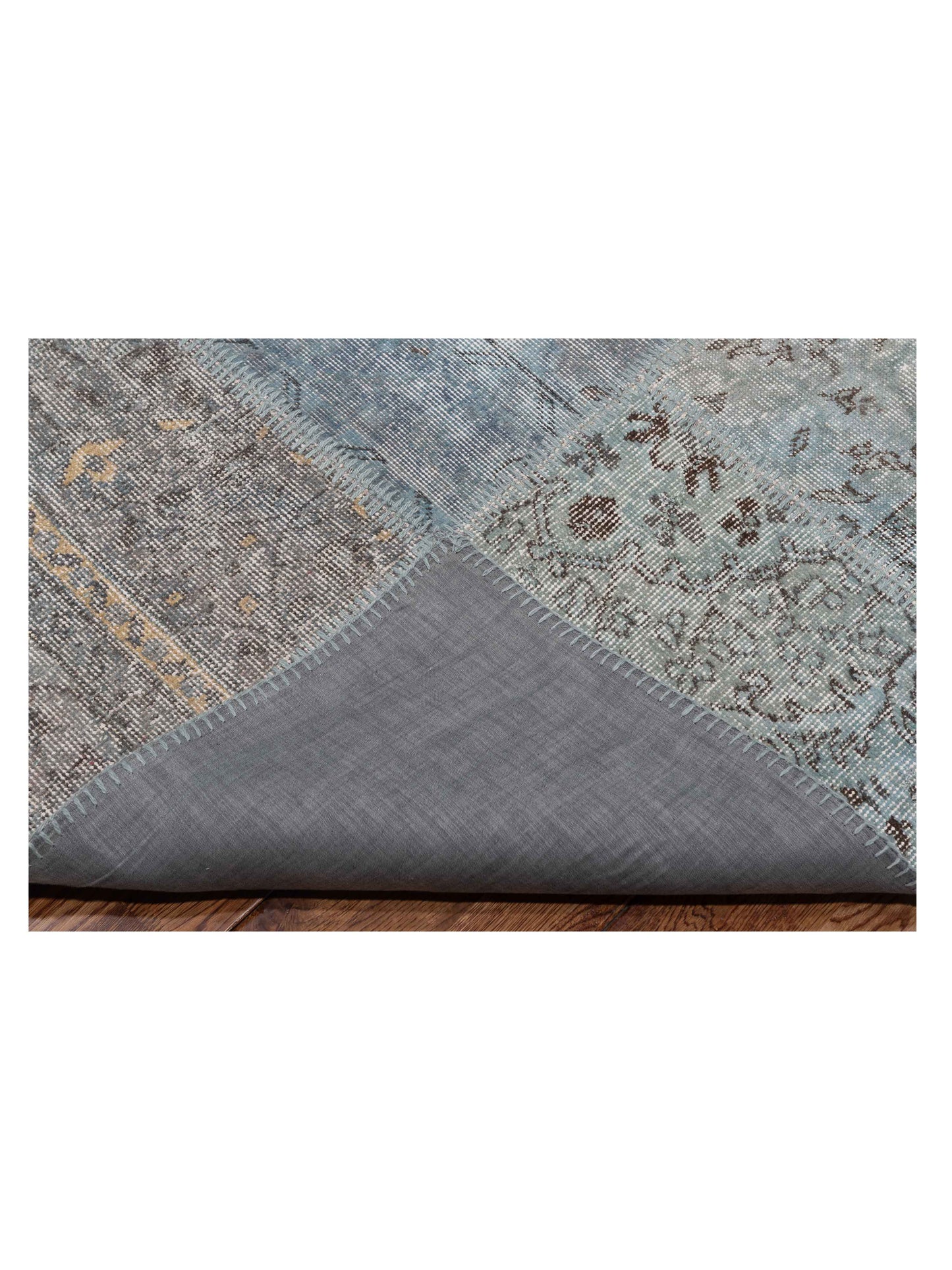 Turkish Vestige Patchwork 142771 Blue 8.2x9.11 Hand Knotted Rug
