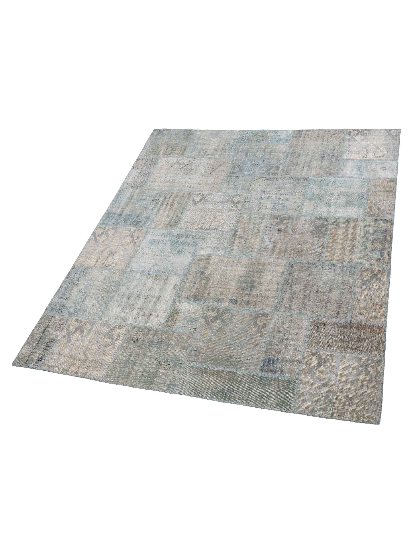 Turkish Vestige Patchwork 142775 Blue 8.3x9.10 Hand Knotted Rug