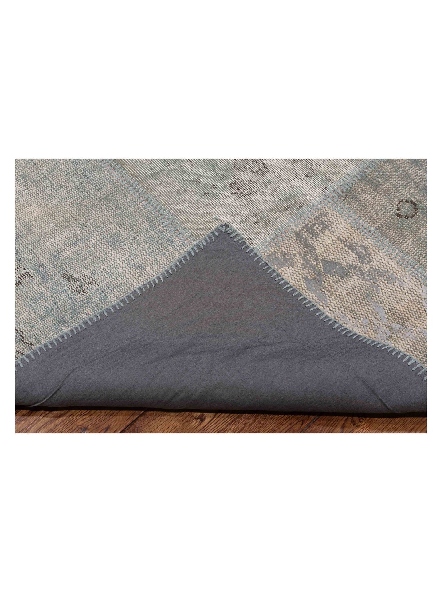 Turkish Vestige Patchwork 142775 Blue 8.3x9.10 Hand Knotted Rug