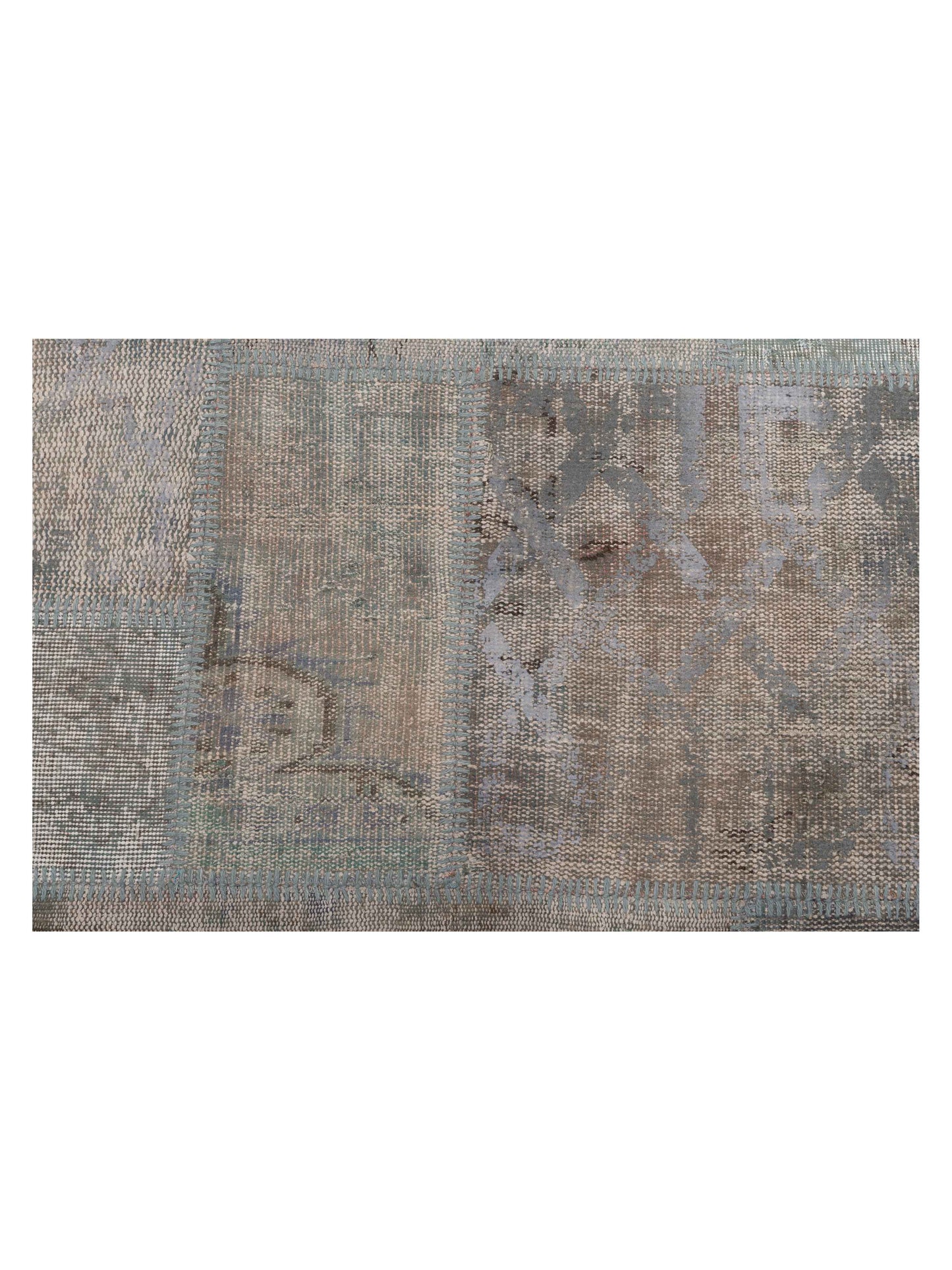 Turkish Vestige Patchwork 142775 Blue 8.3x9.10 Hand Knotted Rug