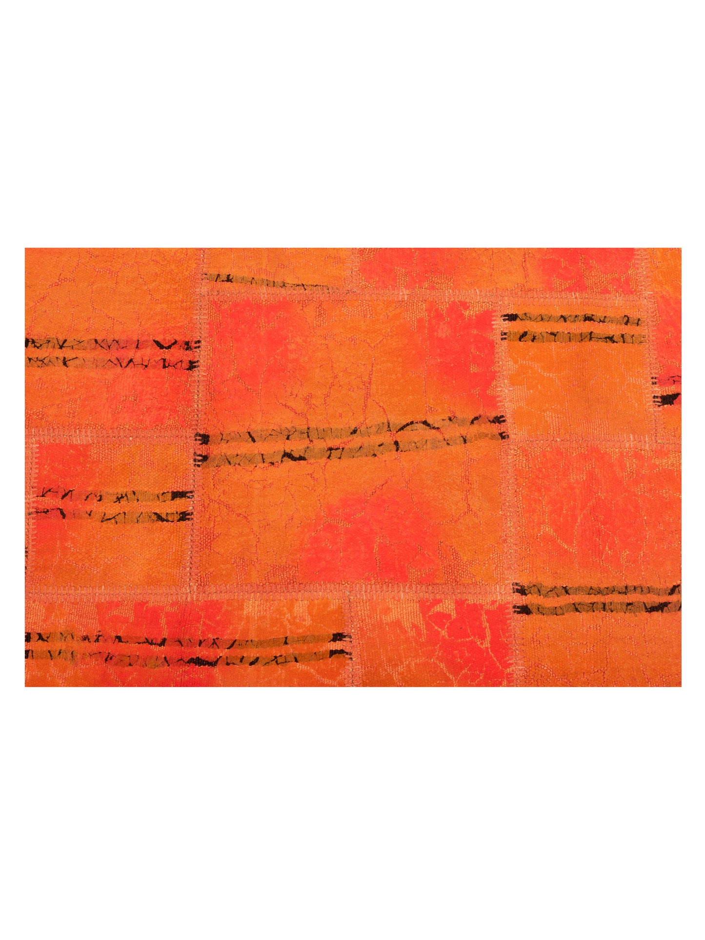 Turkish Vestige Patchwork 142777 Orange 8.3x9.10 Hand Knotted Rug
