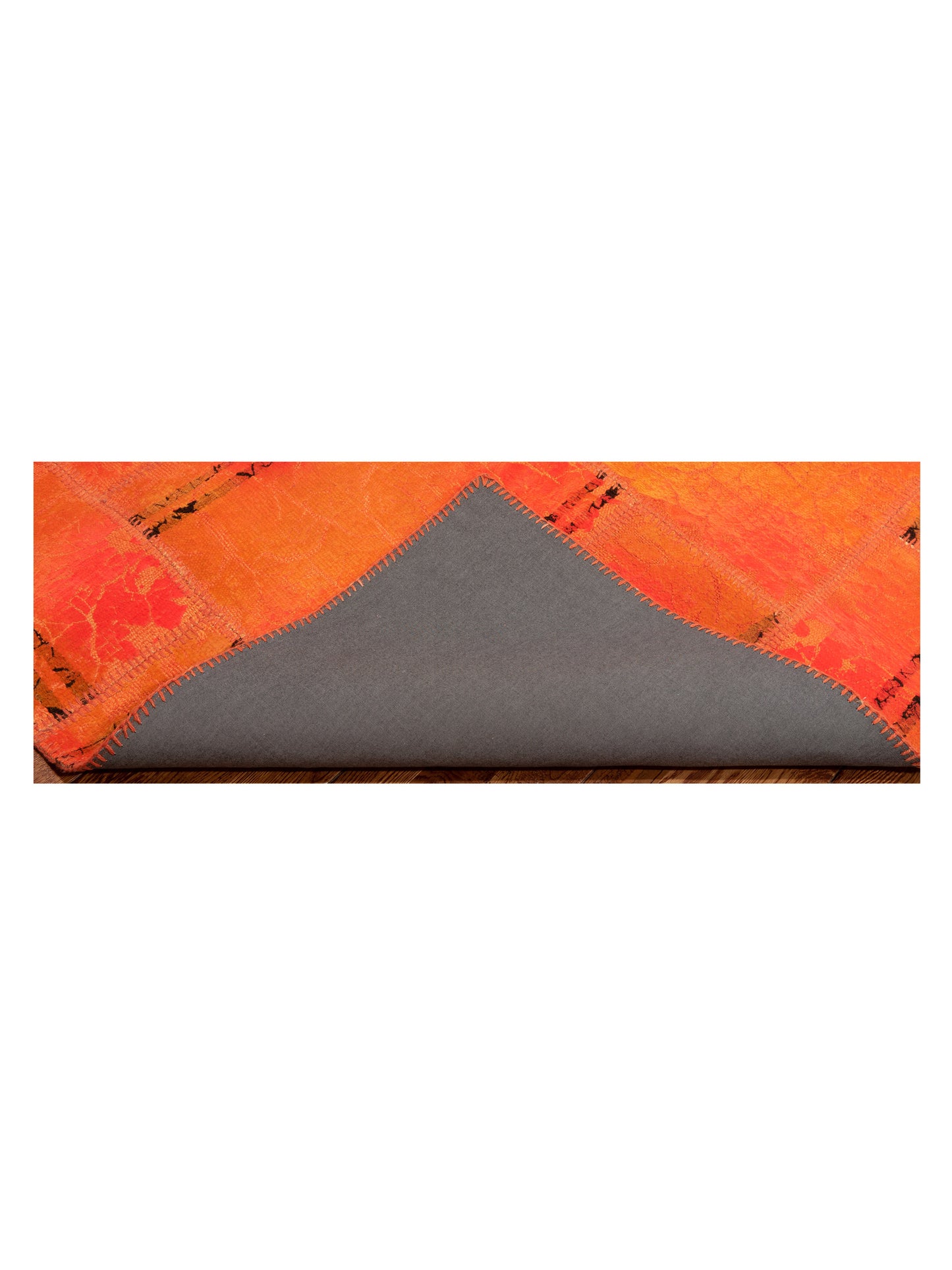 Turkish Vestige Patchwork 142777 Orange 8.3x9.10 Hand Knotted Rug