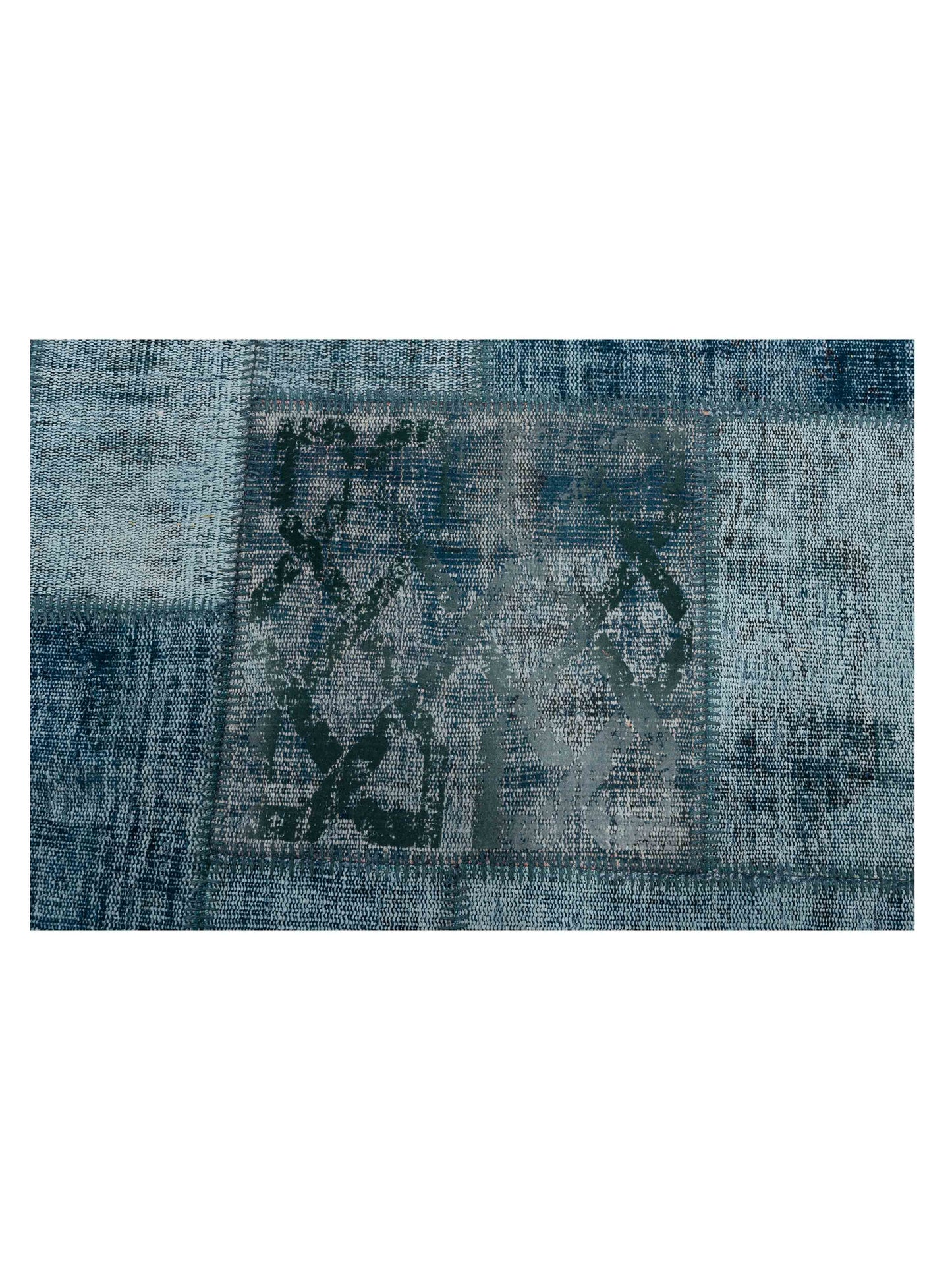 Turkish Vestige Patchwork 142778 Green 8.3x9.11 Hand Knotted Rug