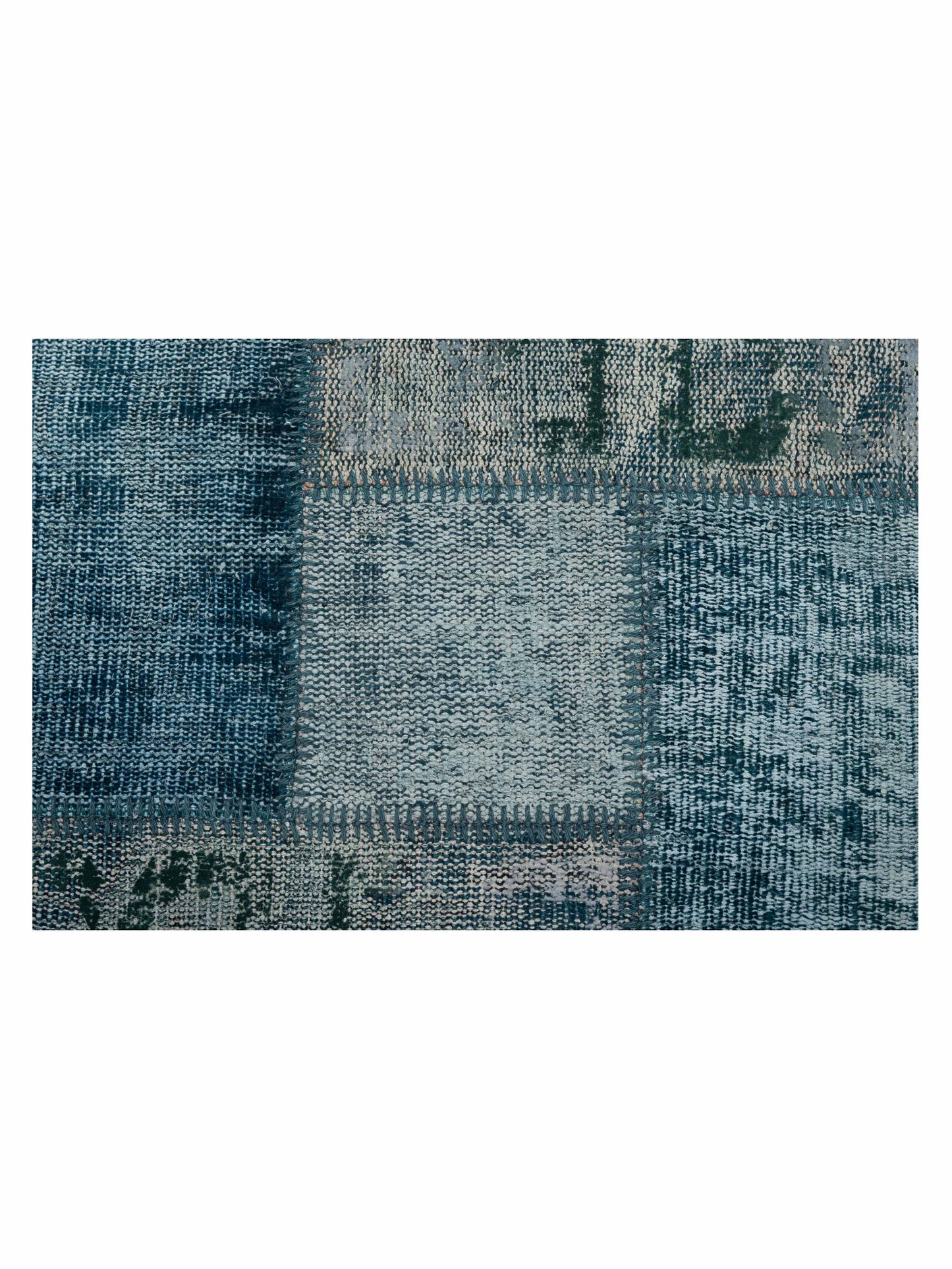 Turkish Vestige Patchwork 142779 Green 8.3x9.10 Hand Knotted Rug
