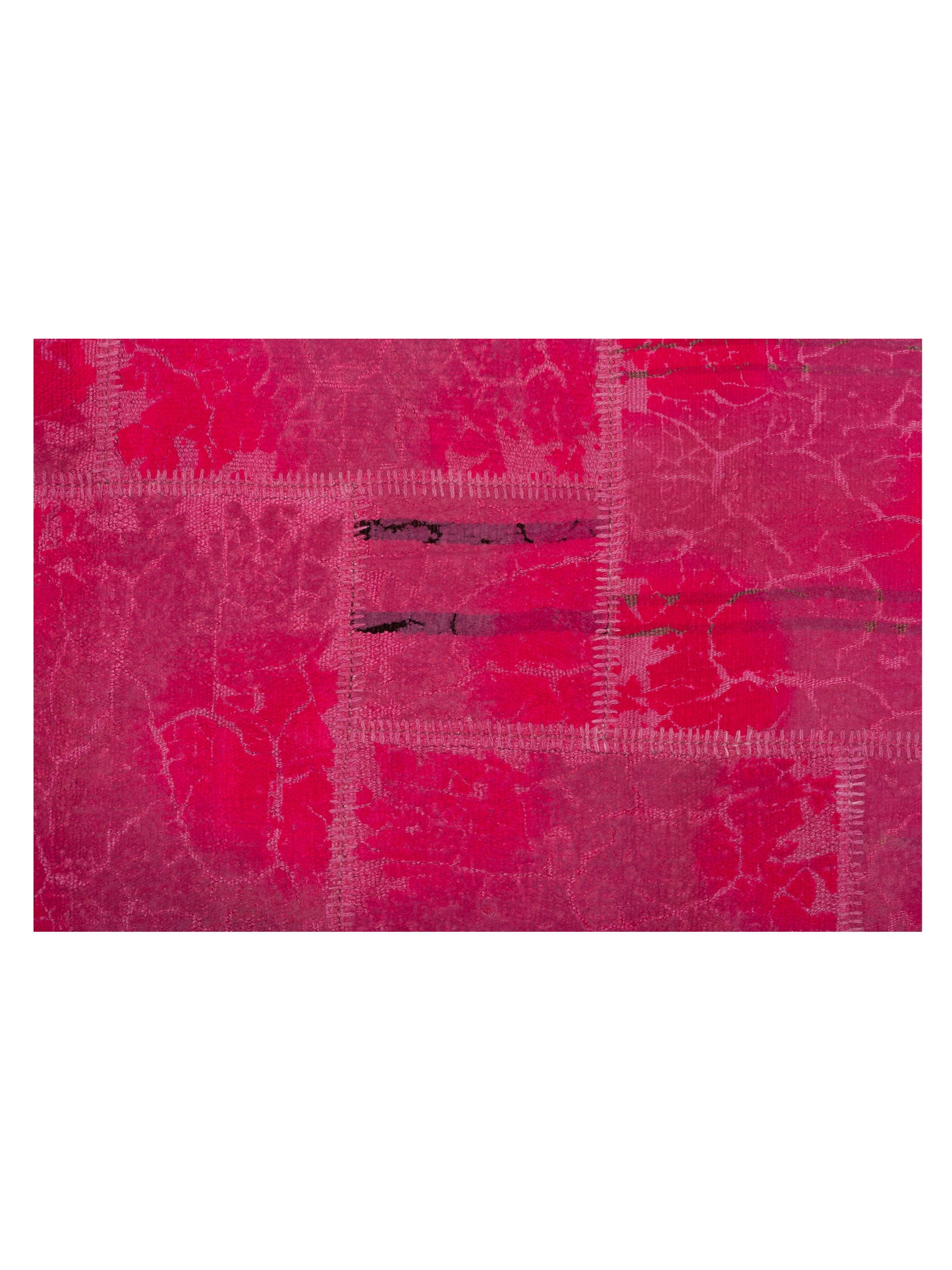 Turkish Vestige Patchwork 142782 Pink 8.3x9.1 Hand Knotted Rug