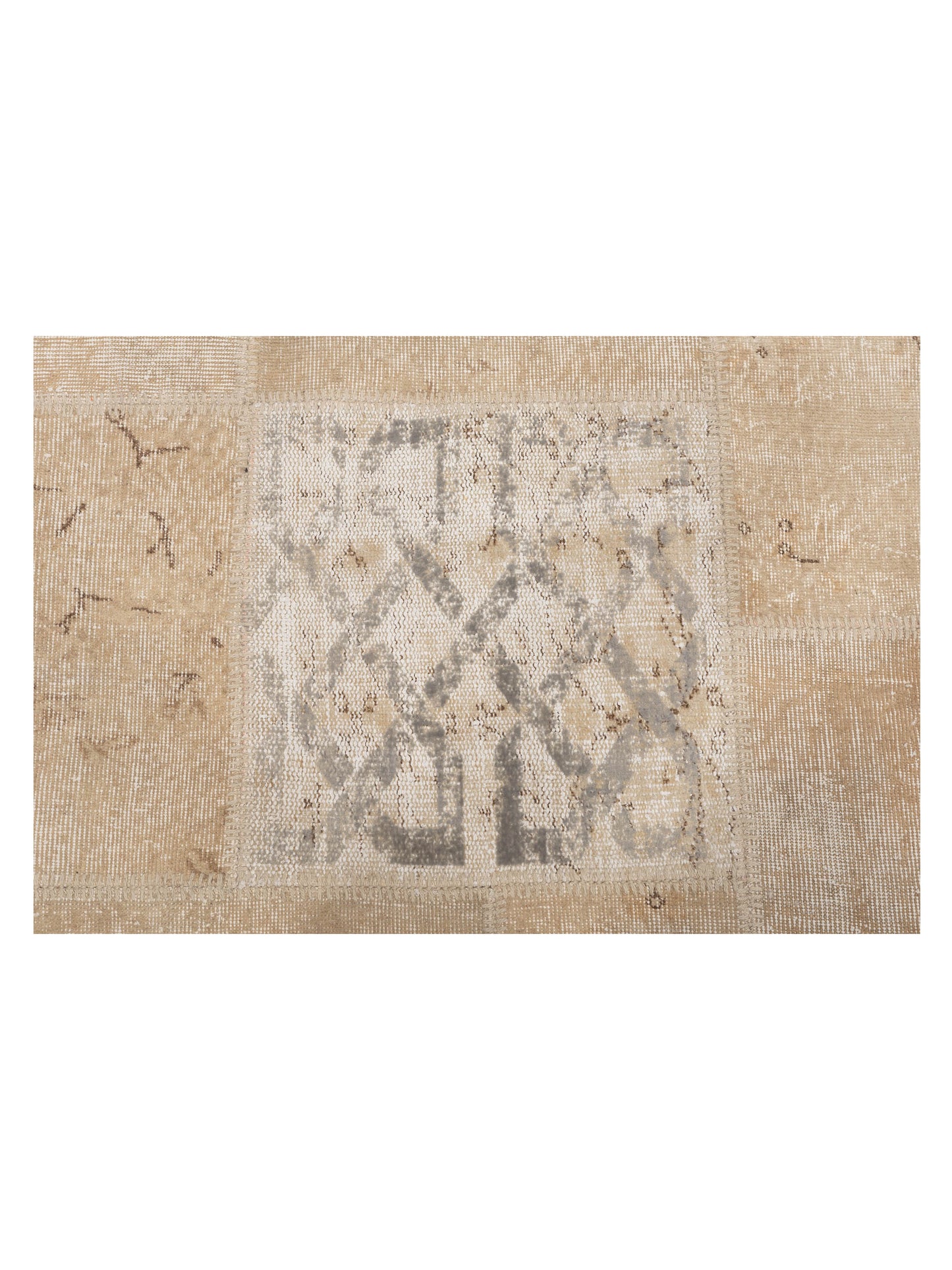 Turkish Vestige Patchwork 142784 Natural 8.3x9.1 Hand Knotted Rug