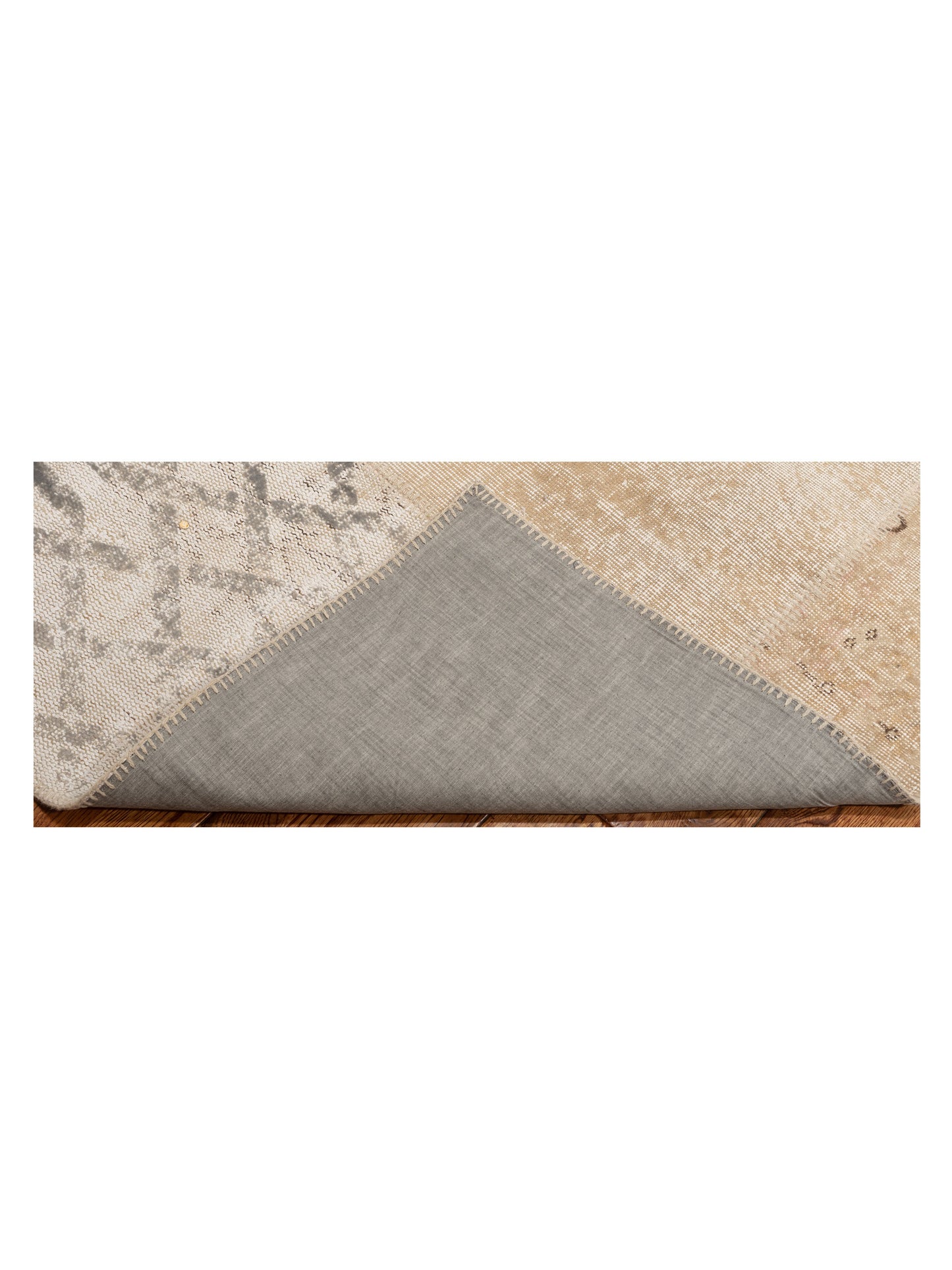 Turkish Vestige Patchwork 142784 Natural 8.3x9.1 Hand Knotted Rug