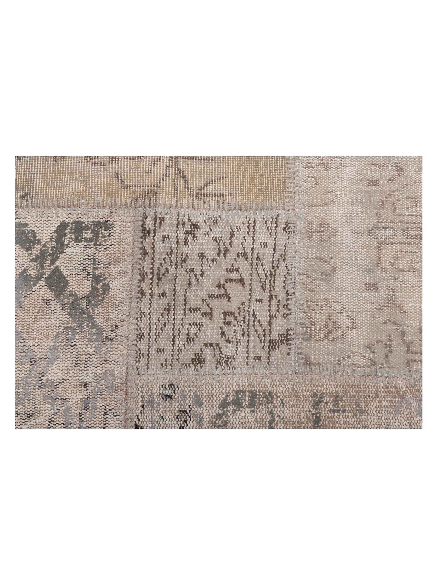 Turkish Vestige Patchwork 142787 Silver 8.3x9.10 Hand Knotted Rug