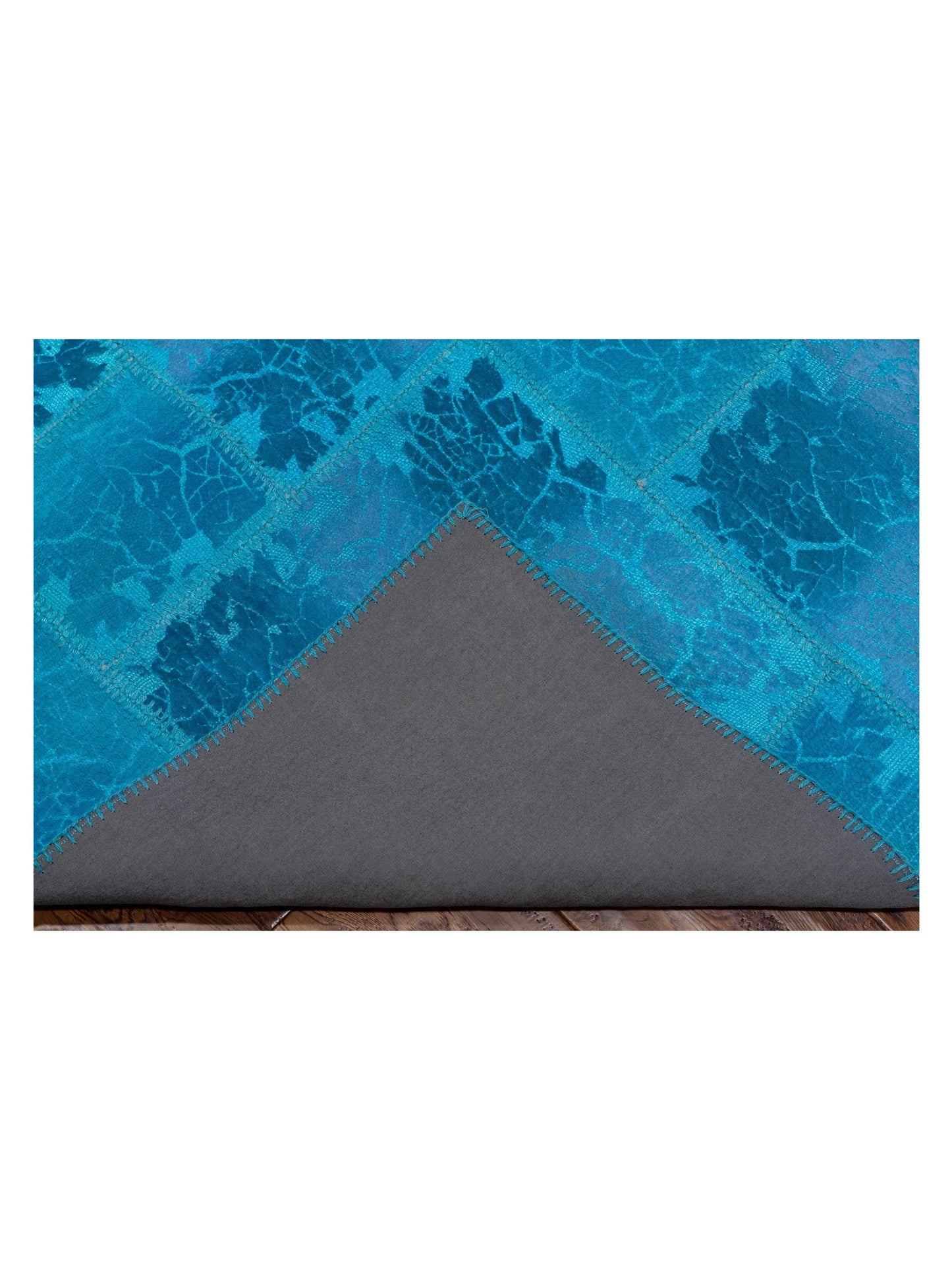 Turkish Vestige Patchwork 142788 Turquoise 8.3x9.1 Hand Knotted Rug