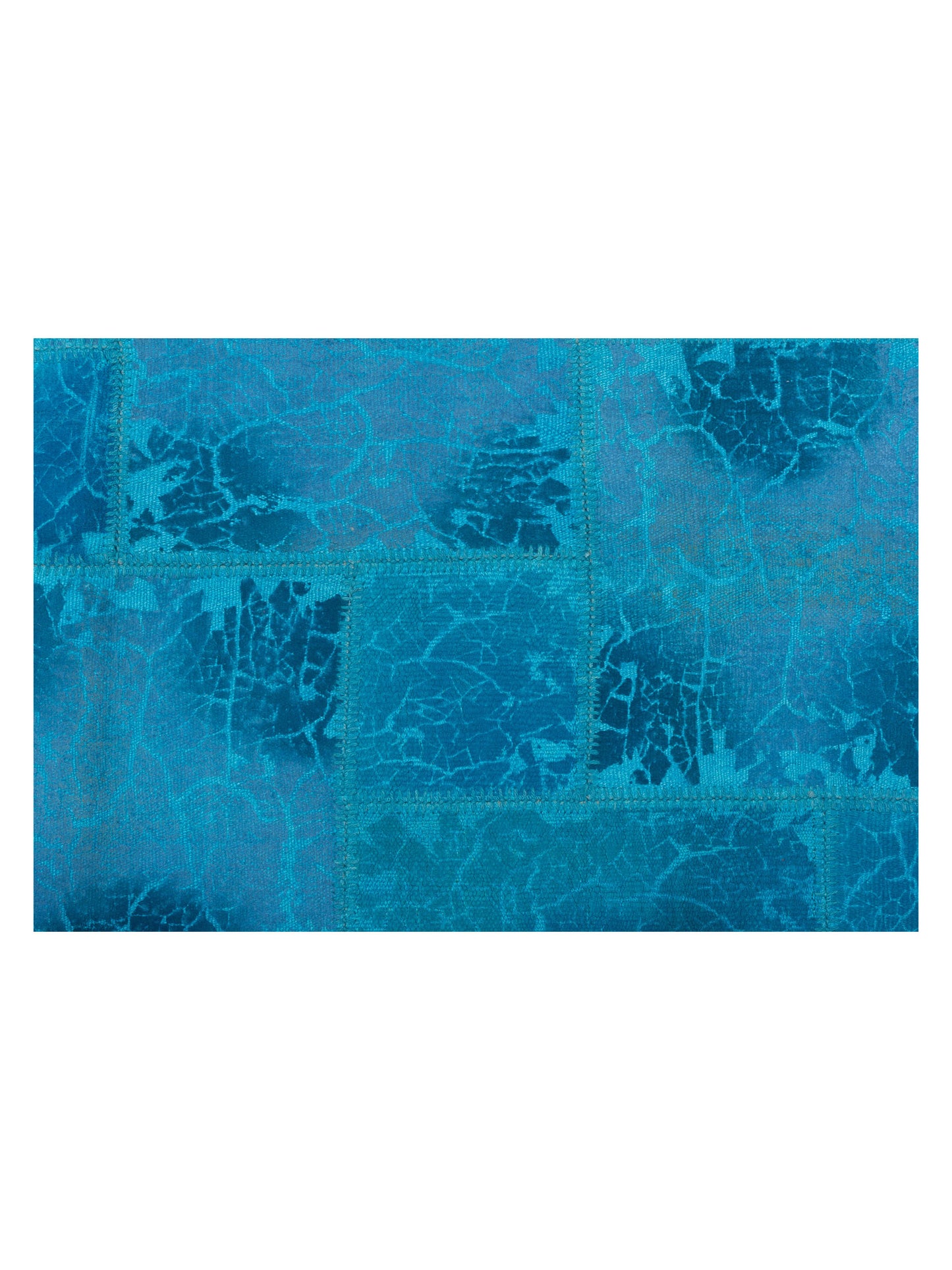 Turkish Vestige Patchwork 142788 Turquoise 8.3x9.1 Hand Knotted Rug