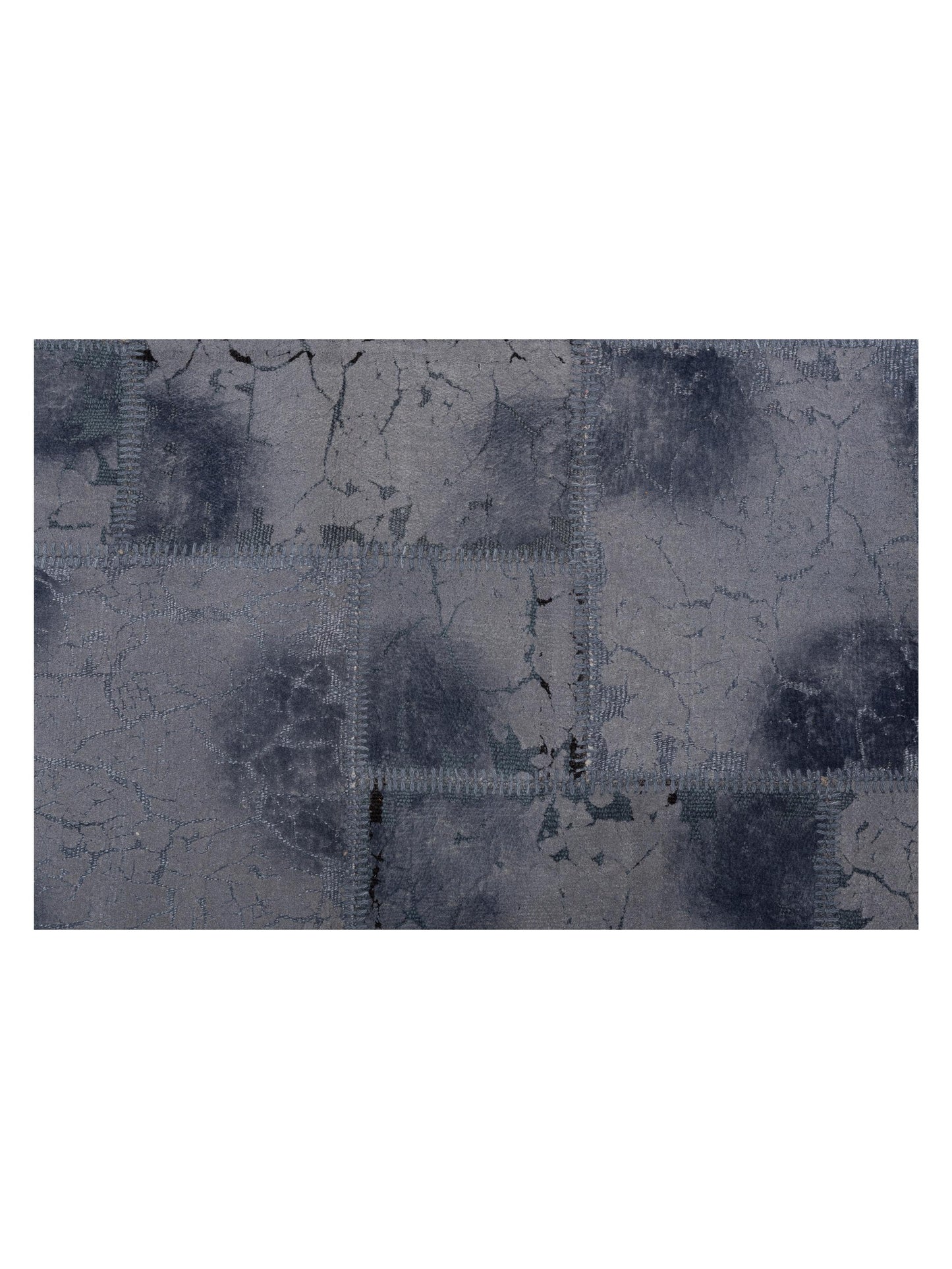 Turkish Vestige Patchwork 142792 Dark Gray 8.3x9.9 Hand Knotted Rug