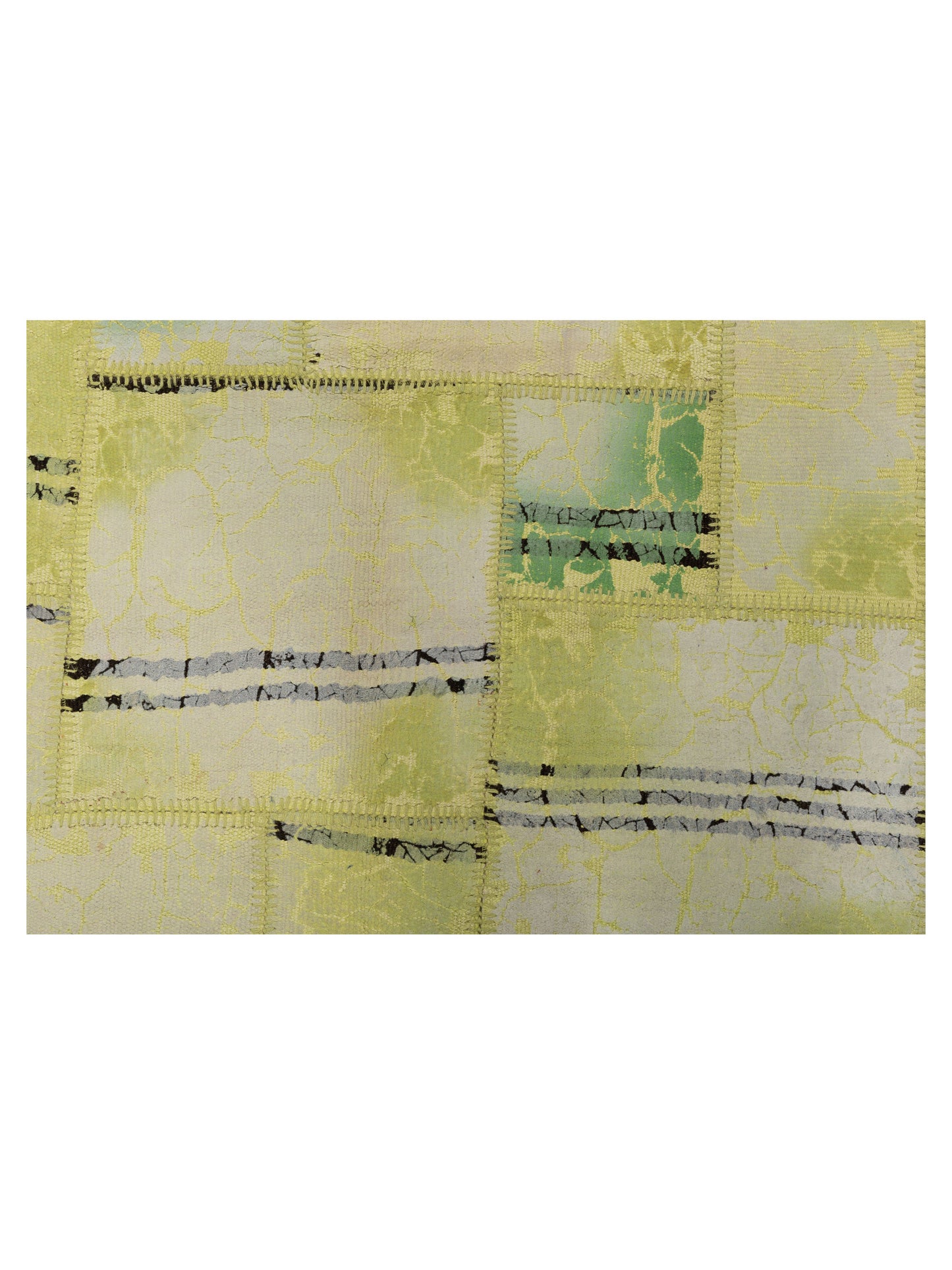 Turkish Vestige Patchwork 142794 Light Green 8.3x9.9 Hand Knotted Rug