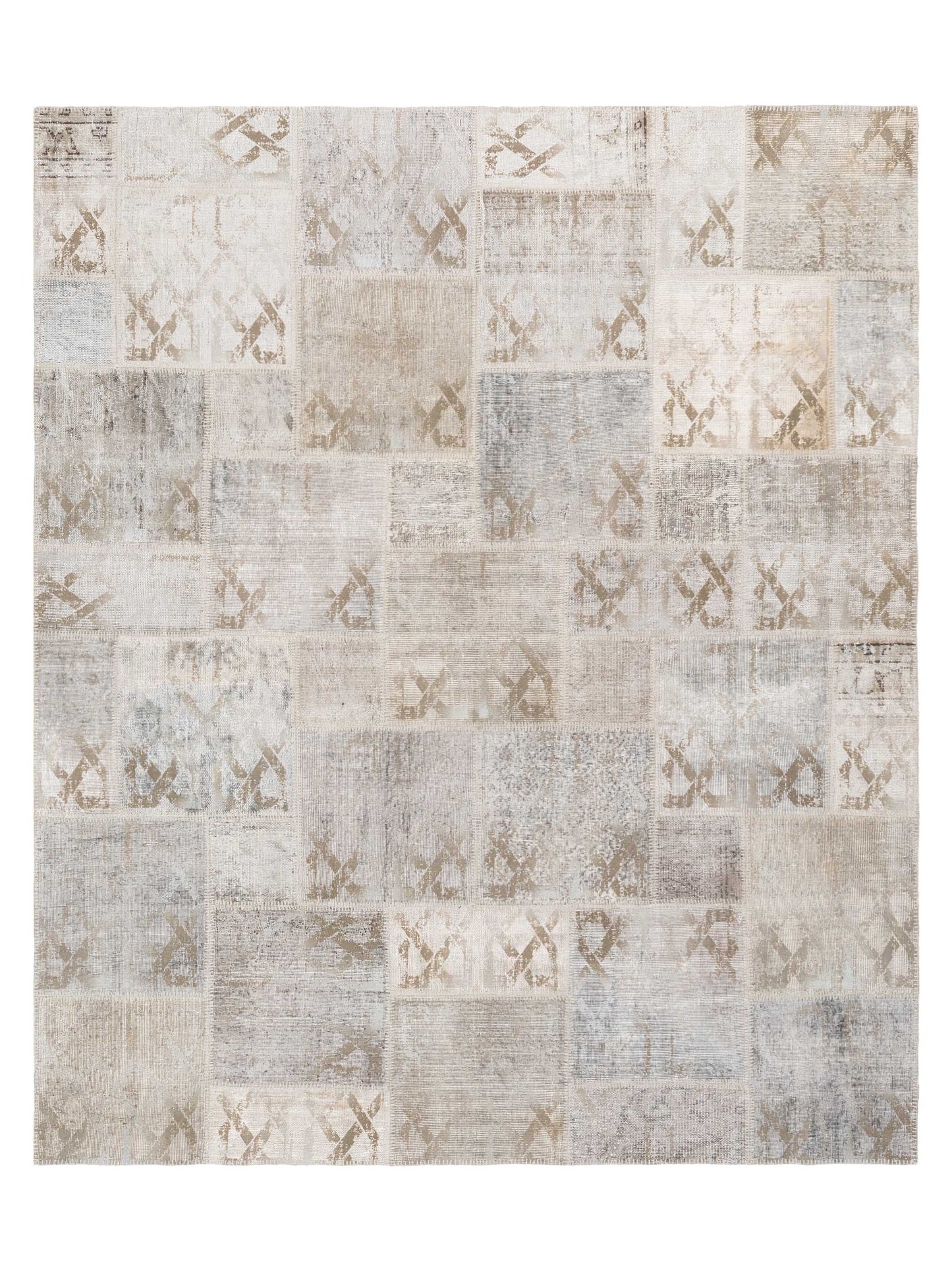 Pasha Turkish Vestige Patchwork Silver Contemporary