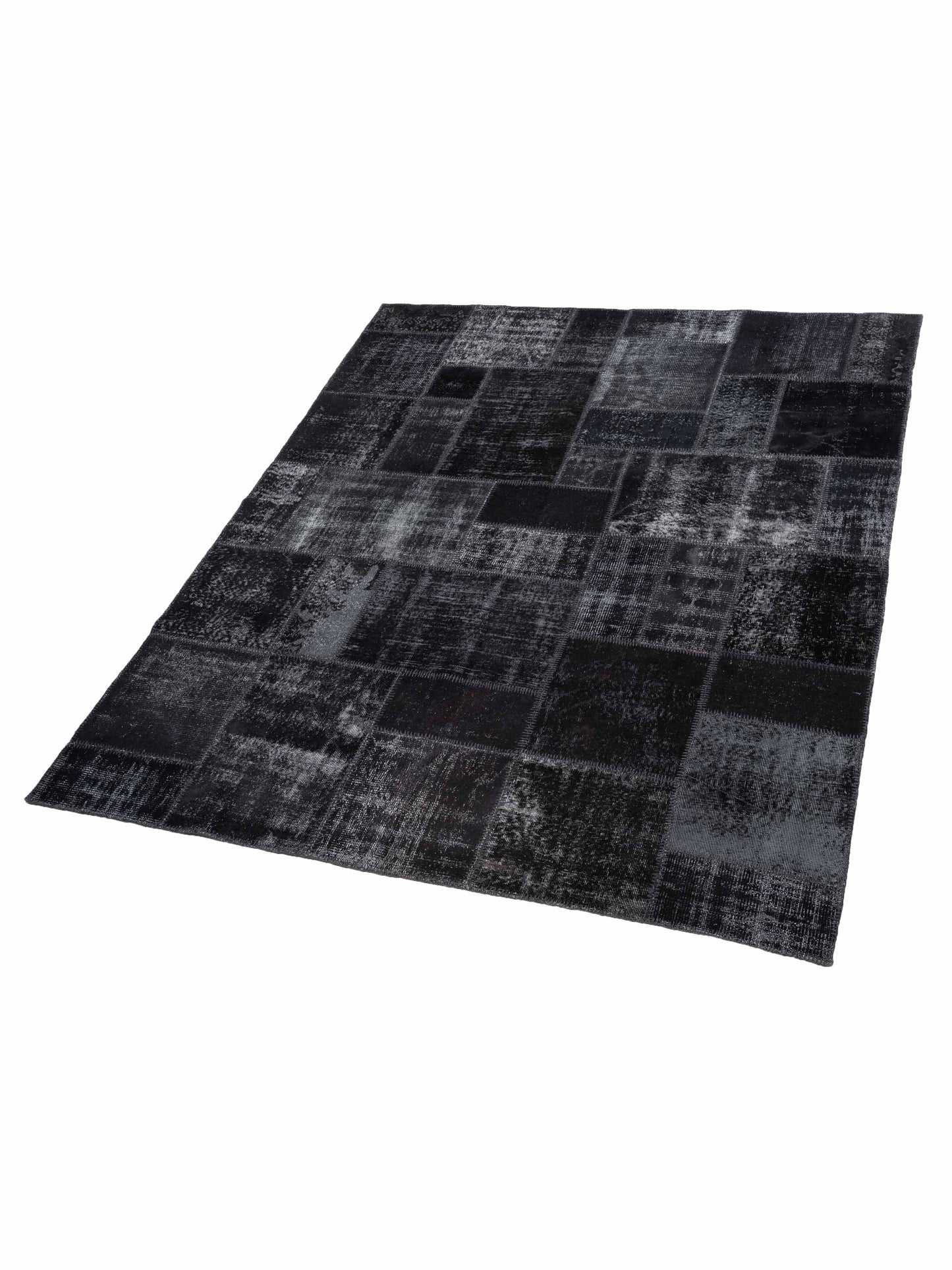 Turkish Vestige Patchwork 142797 Black 8.3x9.10 Hand Knotted Rug