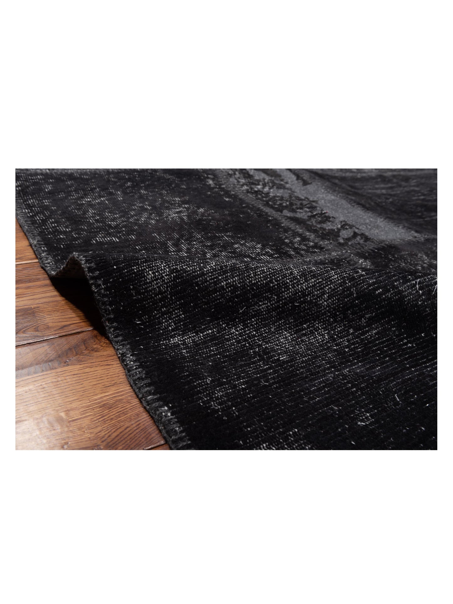 Turkish Vestige Patchwork 142797 Black 8.3x9.10 Hand Knotted Rug