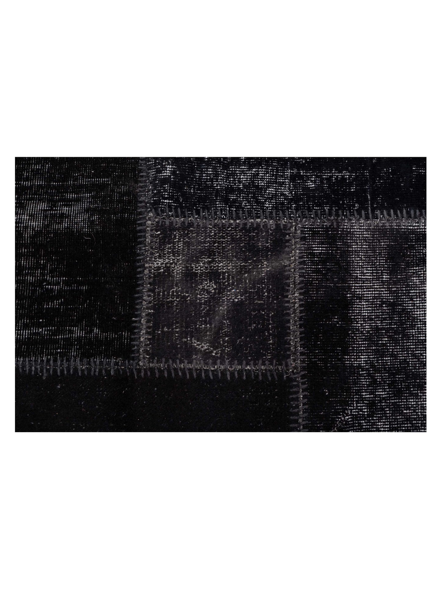 Turkish Vestige Patchwork 142797 Black 8.3x9.10 Hand Knotted Rug