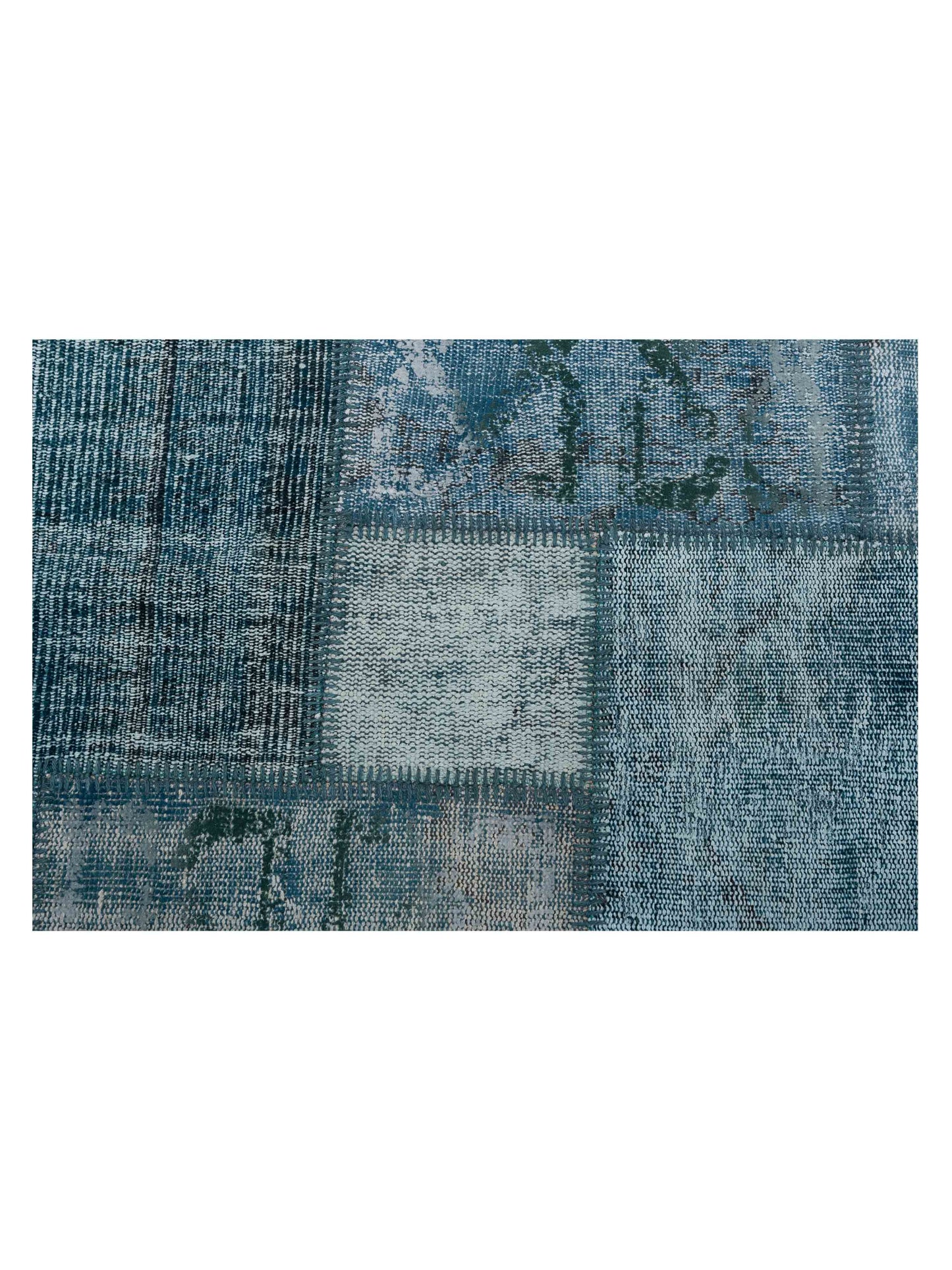 Turkish Vestige Patchwork 142798 Green 8.3x9.10 Hand Knotted Rug