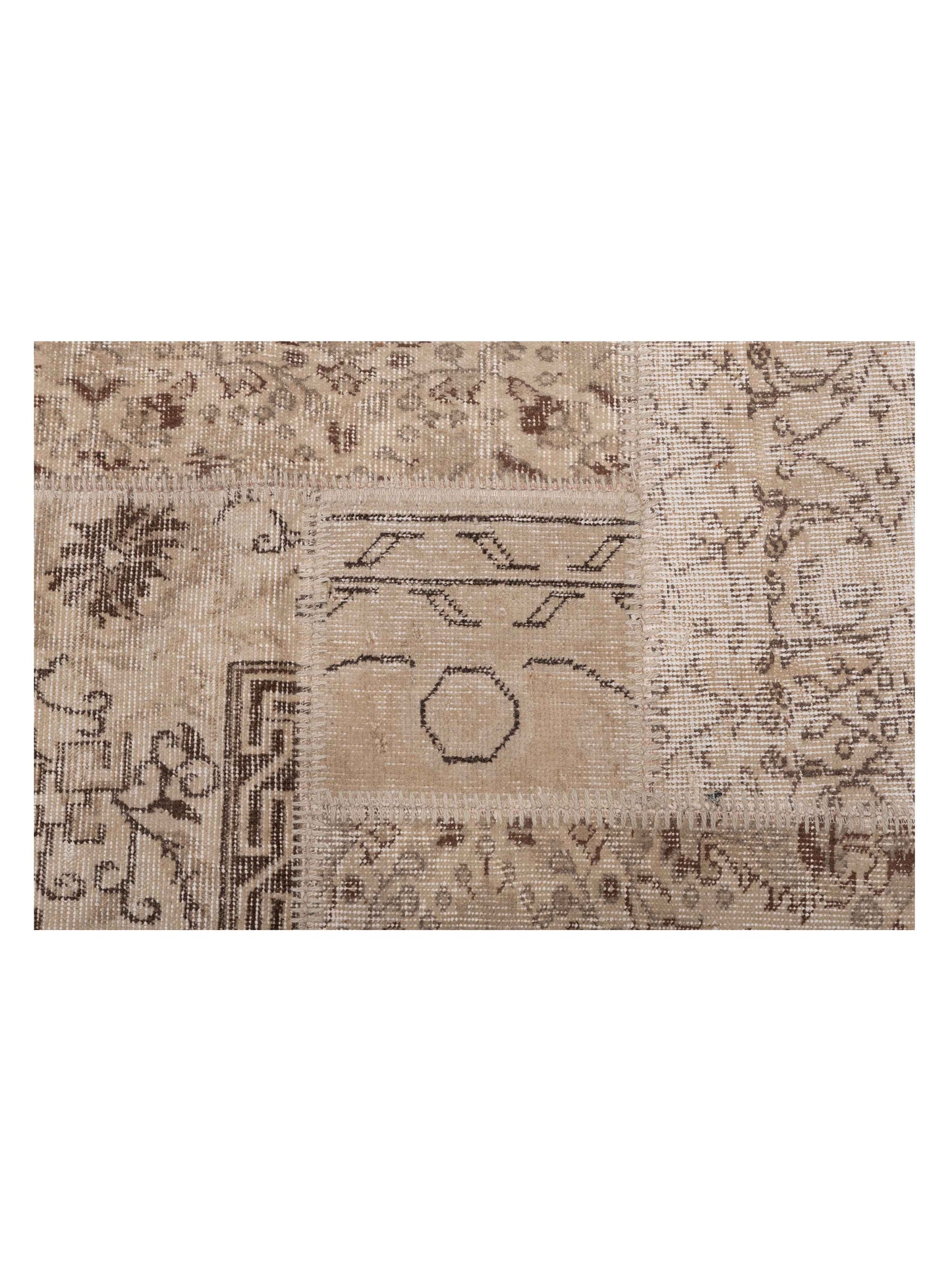Turkish Vestige Patchwork 142802 Natural 8.3x11.6 Hand Knotted Rug