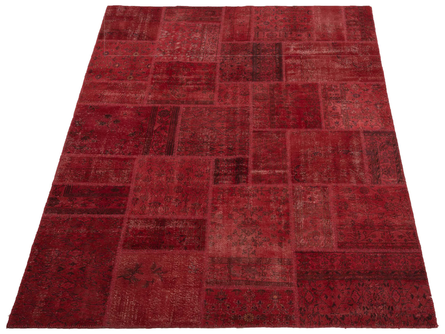 Turkish Vestige Patchwork 142803 Red 8.10x11.9 Hand Knotted Rug