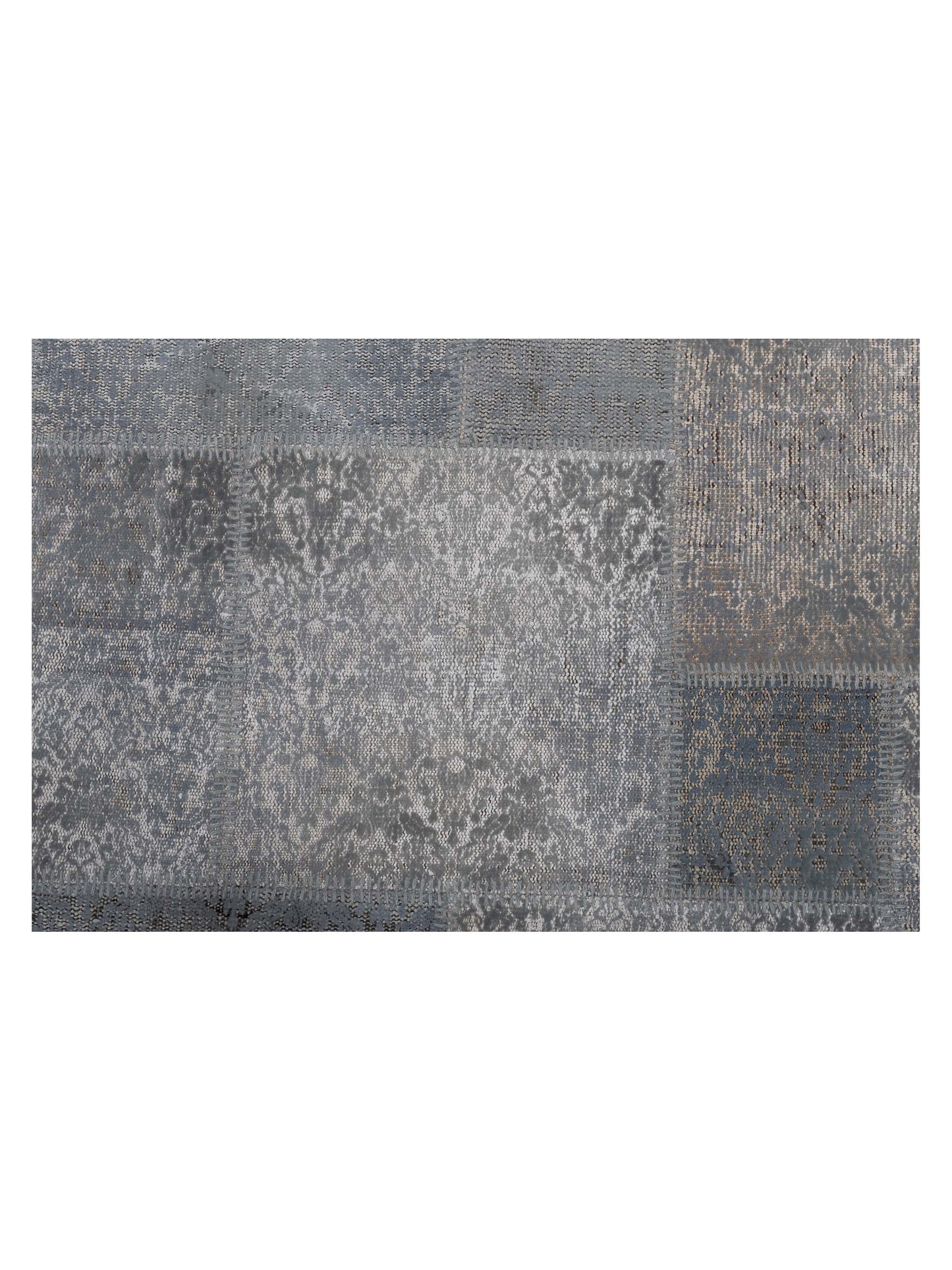 Turkish Vestige Patchwork 142807 Gray 8.2x9.10 Hand Knotted Rug