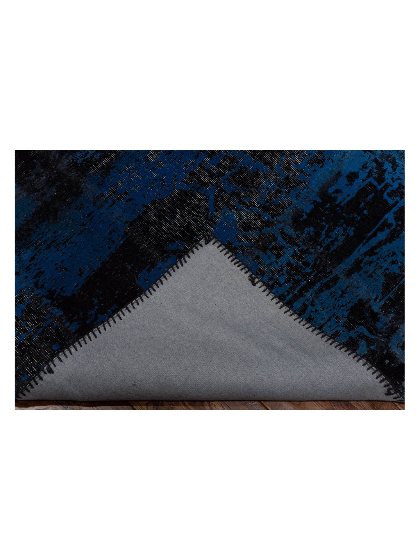 Turkish Vestige Patchwork 142808 Black Blue 8.2x9.10 Hand Knotted Rug