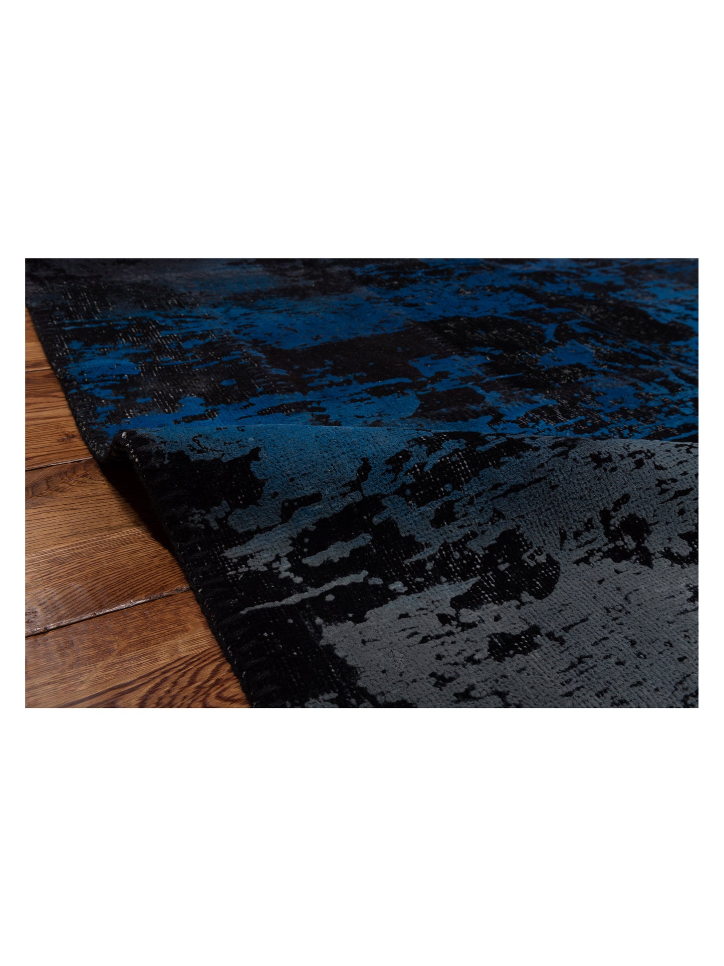 Turkish Vestige Patchwork 142808 Black Blue 8.2x9.10 Hand Knotted Rug