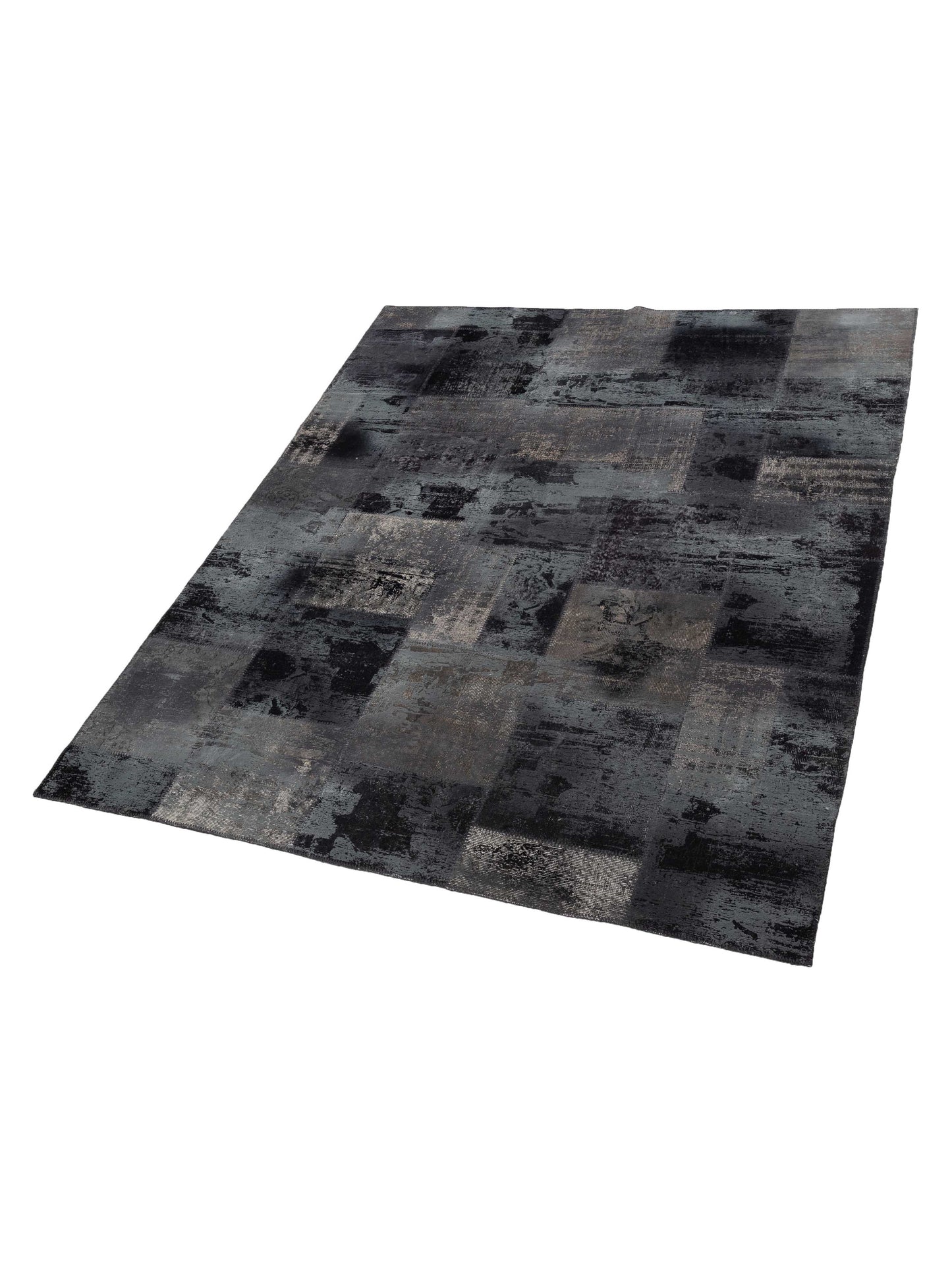 Turkish Vestige Patchwork 142809 Black Gray 8.3x10 Hand Knotted Rug
