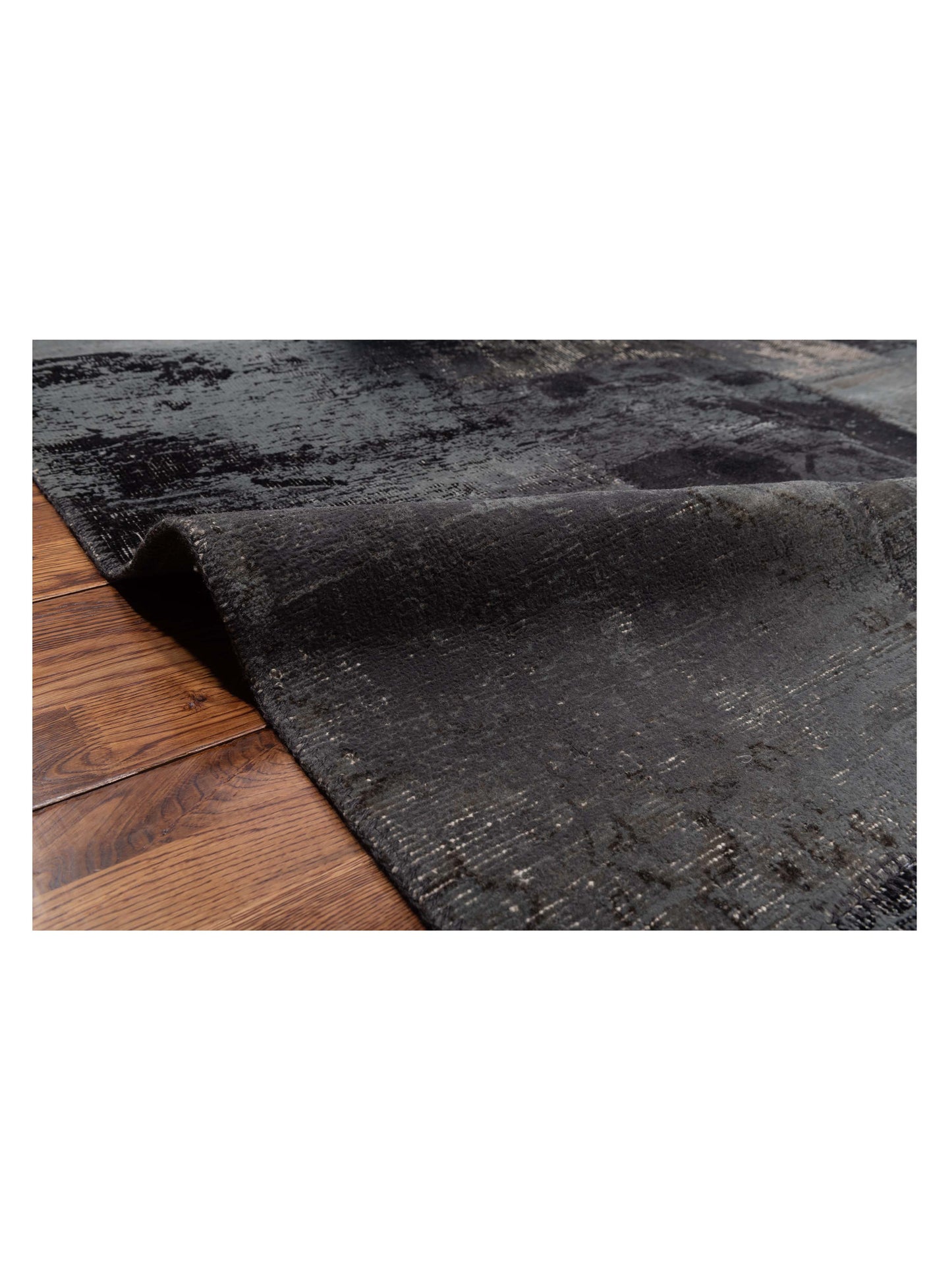 Turkish Vestige Patchwork 142809 Black Gray 8.3x10 Hand Knotted Rug