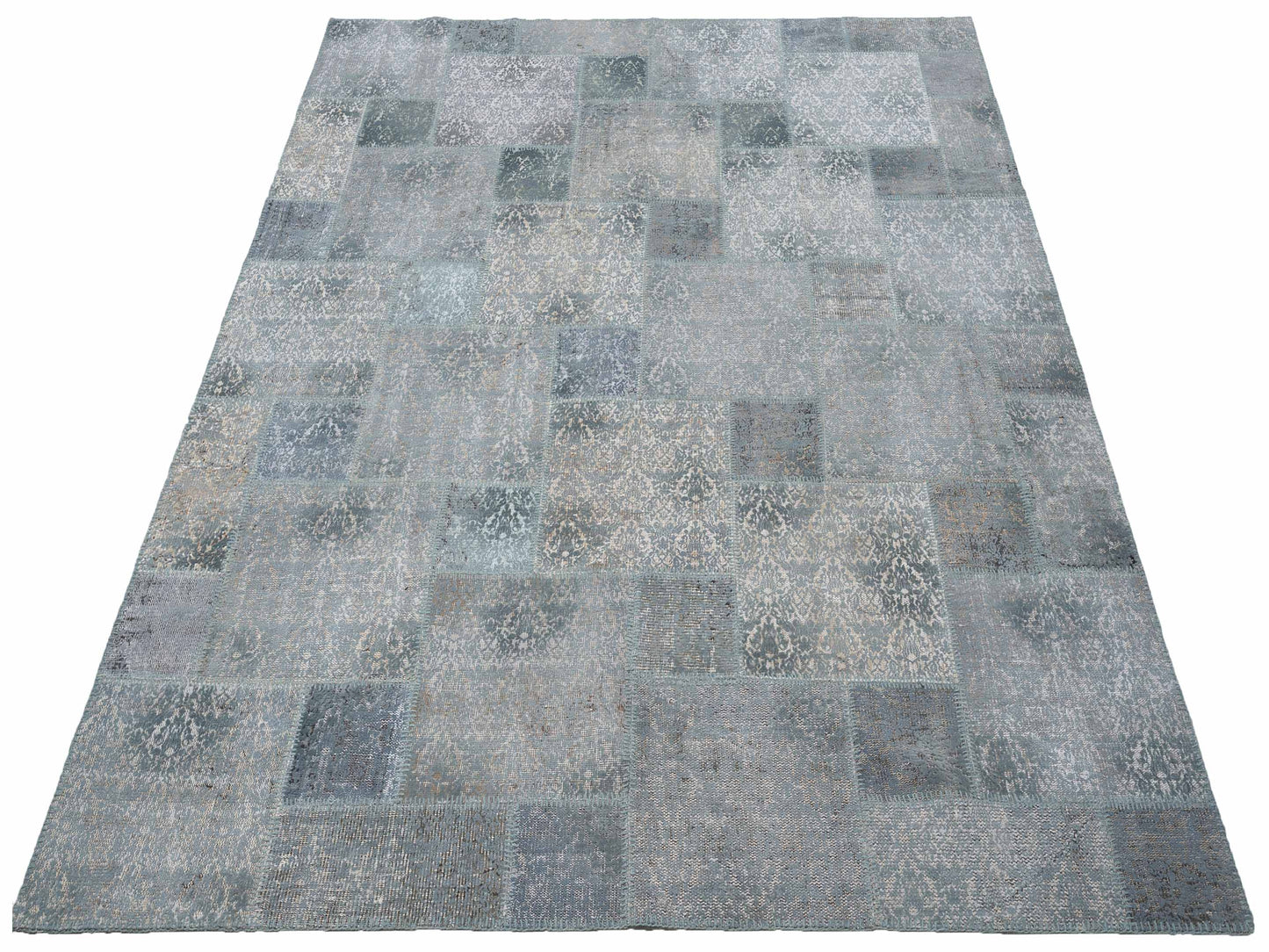 Turkish Vestige Patchwork 142810 Blue 8.3x9.10 Hand Knotted Rug