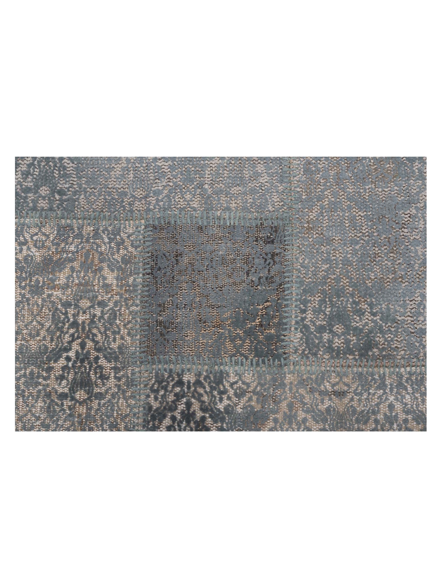 Turkish Vestige Patchwork 142810 Blue 8.3x9.10 Hand Knotted Rug