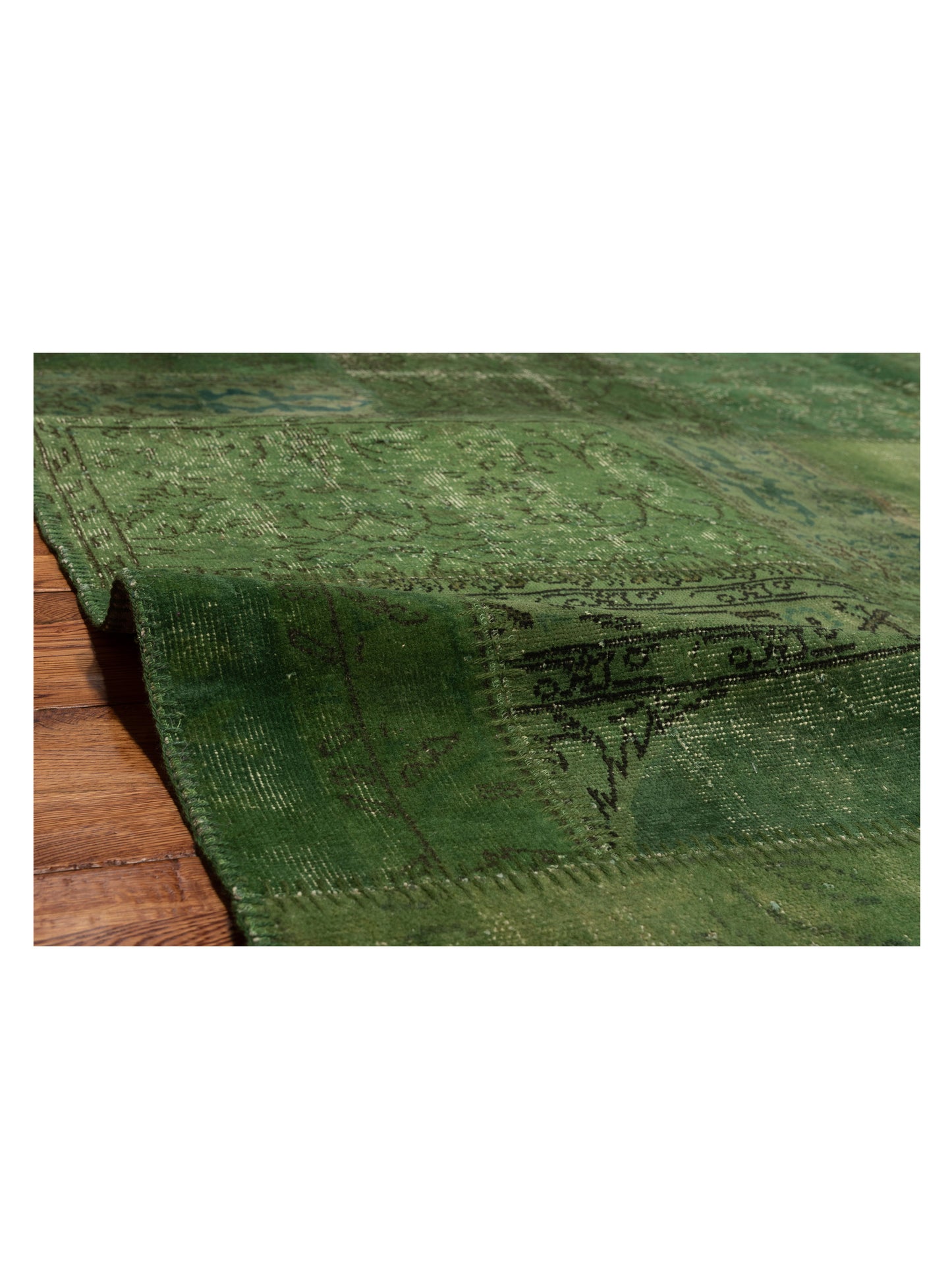 Turkish Vestige Patchwork 142815 Green 9x12 Hand Knotted Rug