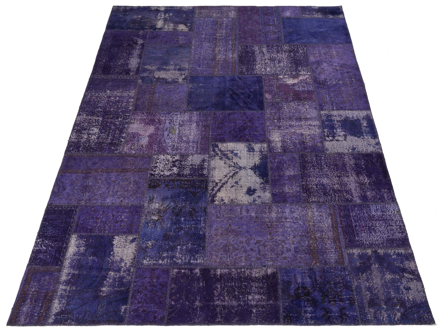 Turkish Vestige Patchwork 142816 Purple 9x12 Hand Knotted Rug