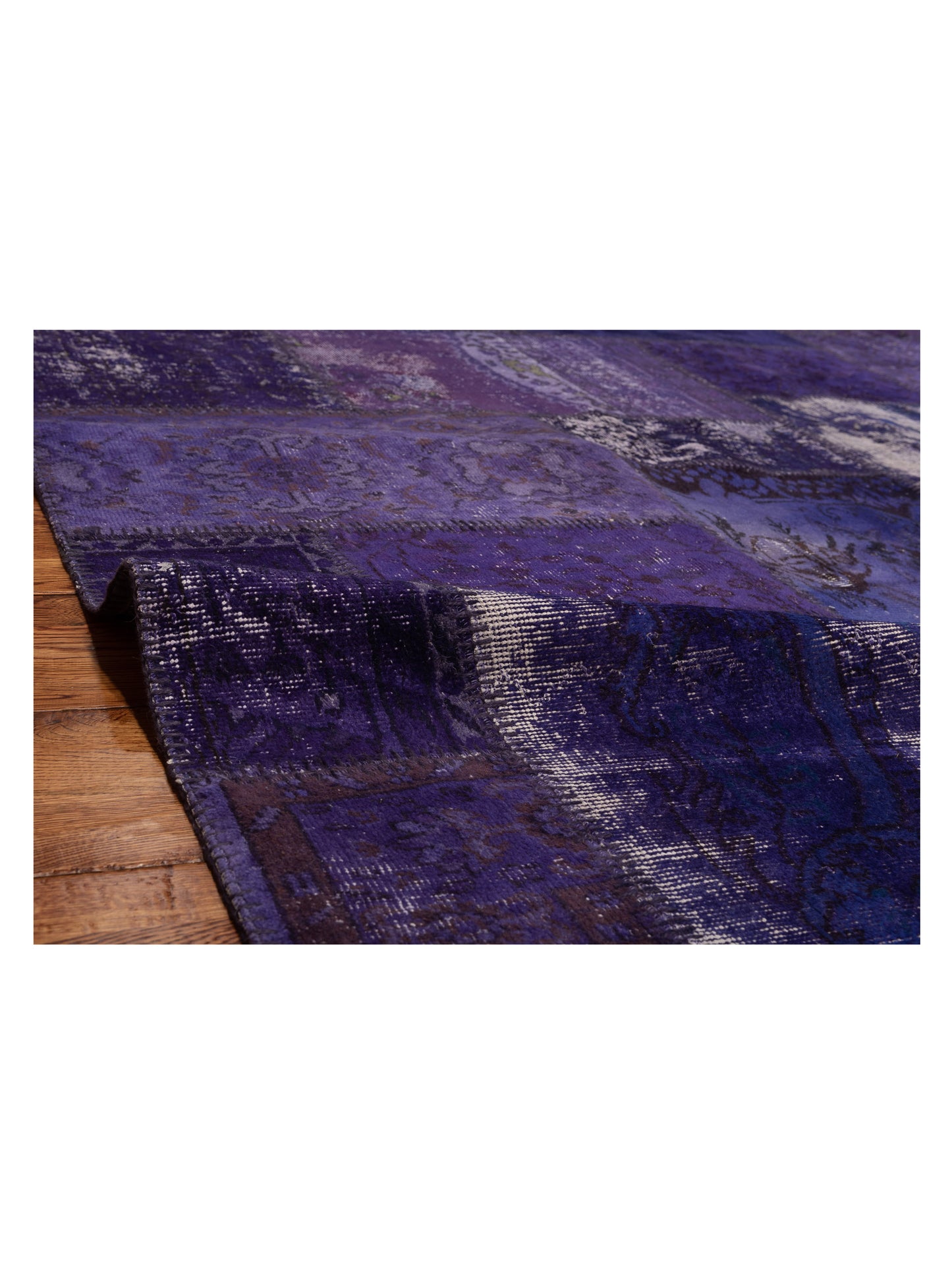 Turkish Vestige Patchwork 142816 Purple 9x12 Hand Knotted Rug