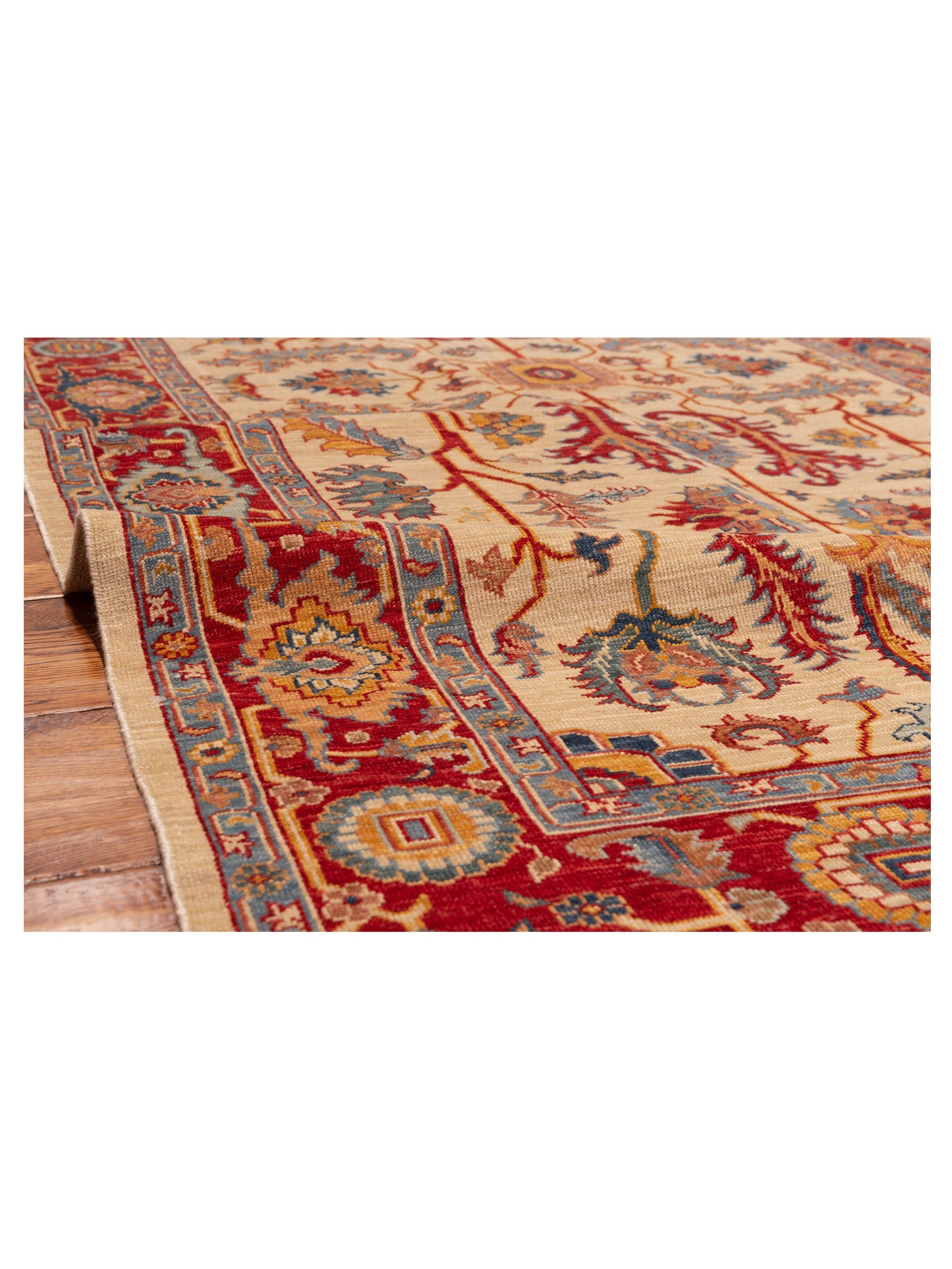 Antique Loom Fine 142837 Ivory Red 5x9.9 Hand Knotted Rug